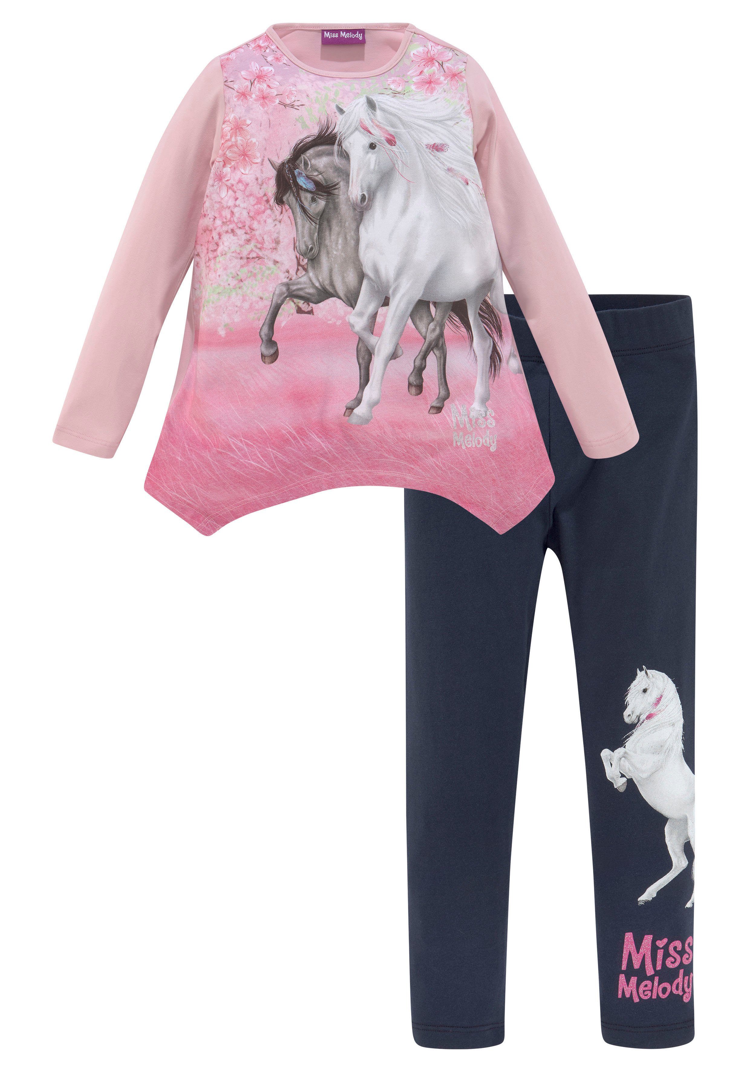 schönem Leggings (Set, Melody Miss mit 2-tlg) & Pferdemotiv Shirt