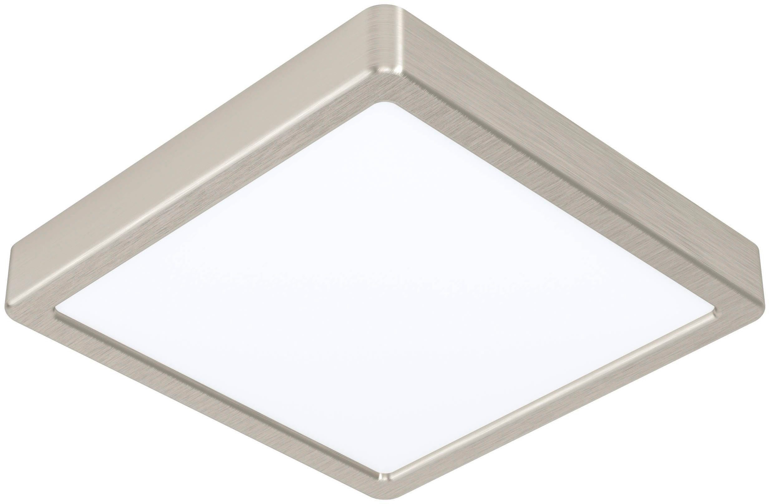 EGLO Aufbauleuchte Fueva 5 Deckenleuchte, Stahl und Kunststoff, Wohnzimmerlampe, Lampe, LED fest integriert, Neutralweiß, Aufbauleuchte, Deckenlampe in Nickel-Matt, Weiß, LED Aufbaulampe