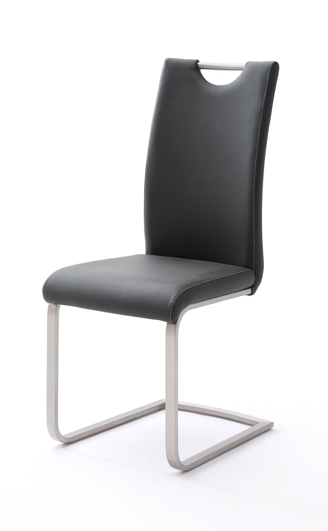 montiert 7-St), expendio (Spar-Set, LED weiß + Hochglanz + 4x Kunstleder Travis Wohnzimmer-Set Stuhl schwarz Softclose 143,
