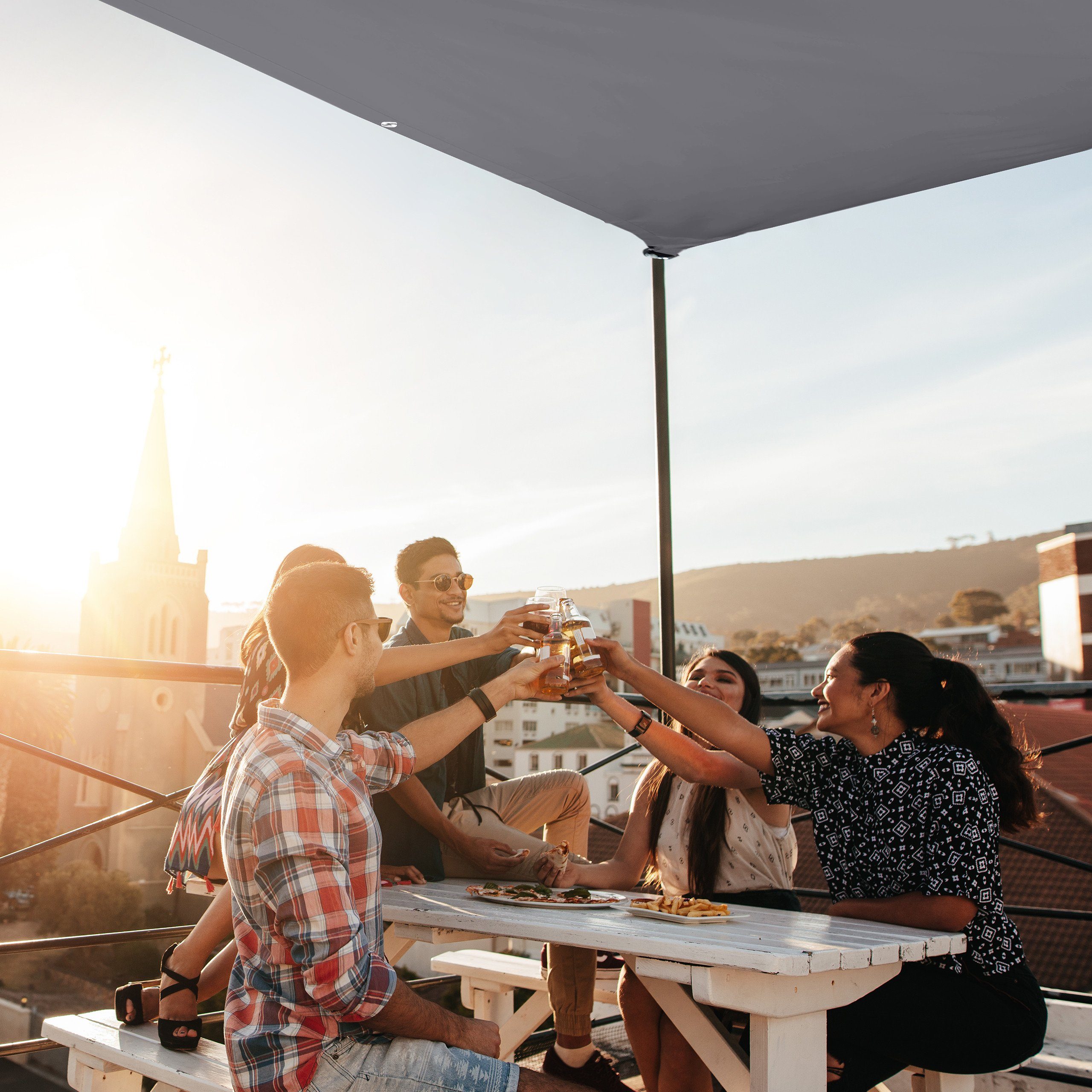 relaxdays Sonnensegel Rechteckiges Sonnensegel grau, 2 x 3 m günstig online kaufen