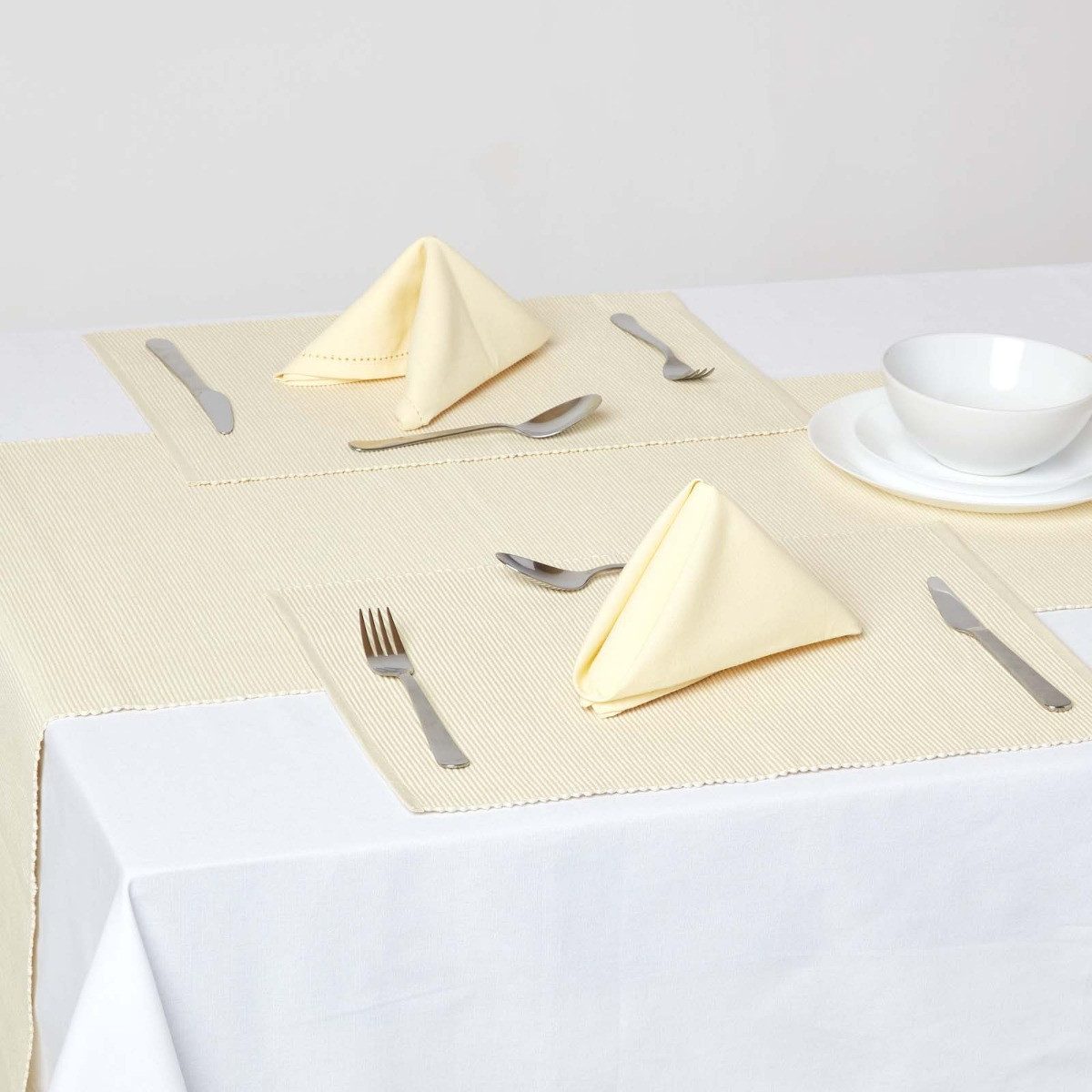 Homescapes Platzset Tischset creme im 2er-Set günstig online kaufen