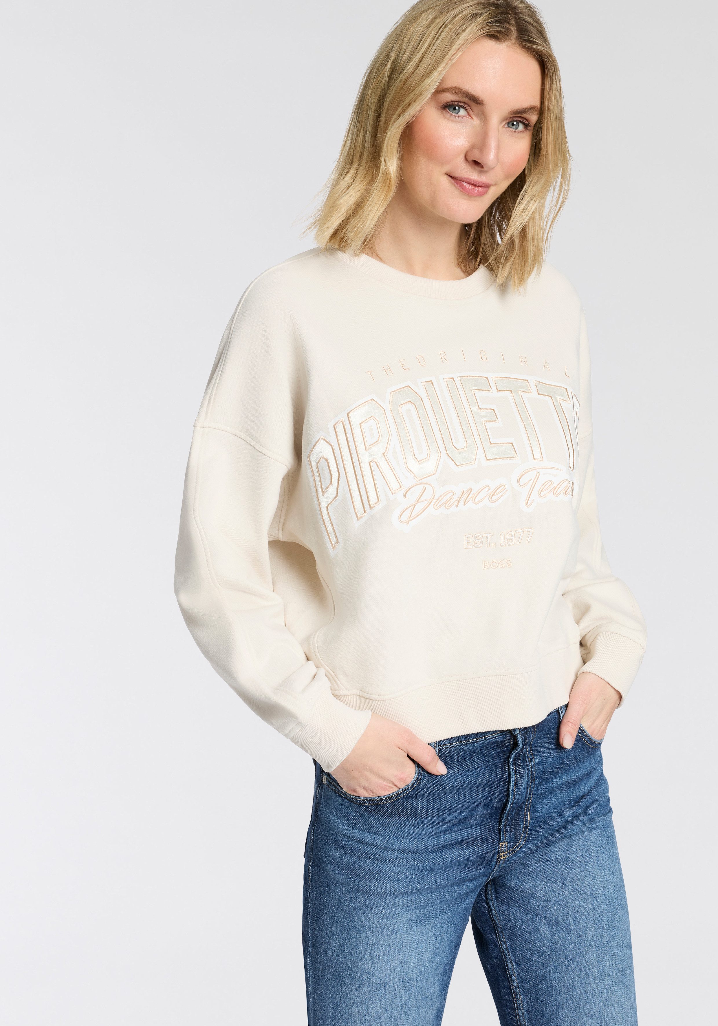 BOSS ORANGE Sweater Ever Premium Damenmode im Oversized Fit, Rundhalsform