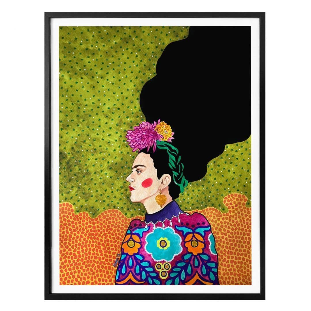 K&L Wall Art Poster Poster kraftvolles Frau Sommer Frida modern Portrait Hülya Wandbild Kahlo, Wohnzimmer