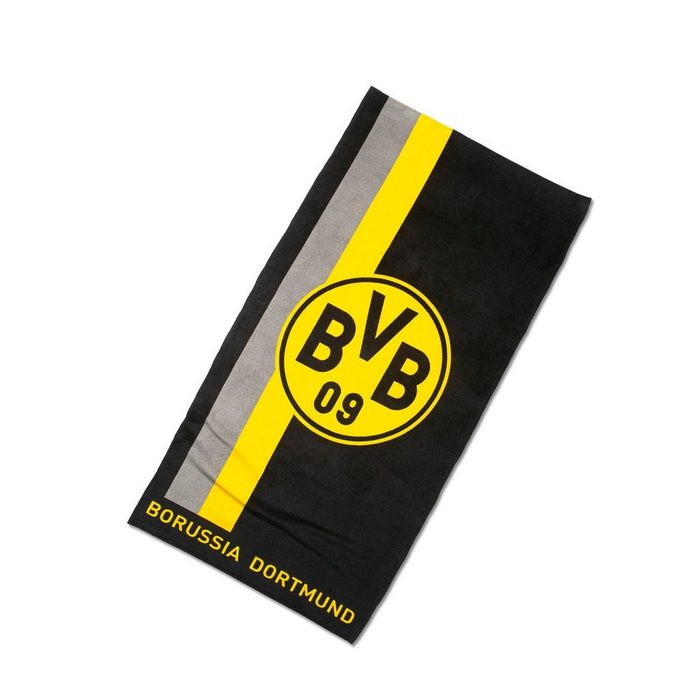 BVB Handtuch BVB-Handtuch mit Logo im Streifenmuster Baumwolle (1-St)