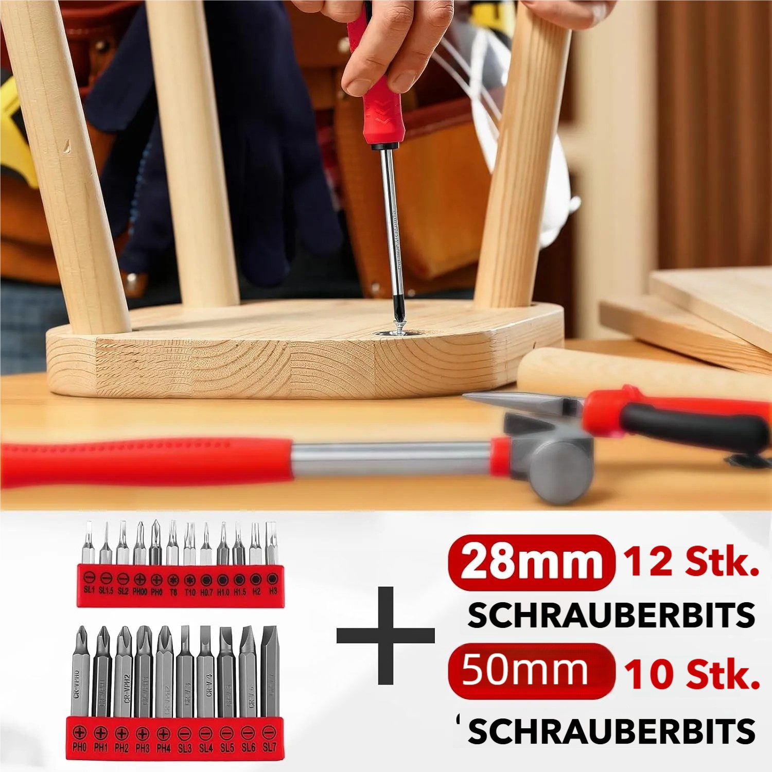 TLGREEN Akku-Bohrschrauber 8V Akkuschrauber Set,Akkubohrer mit 99PCS Werkzeugkoffer, max. 300 U/min, für DIY Reparaturen – Bild 5 von 5