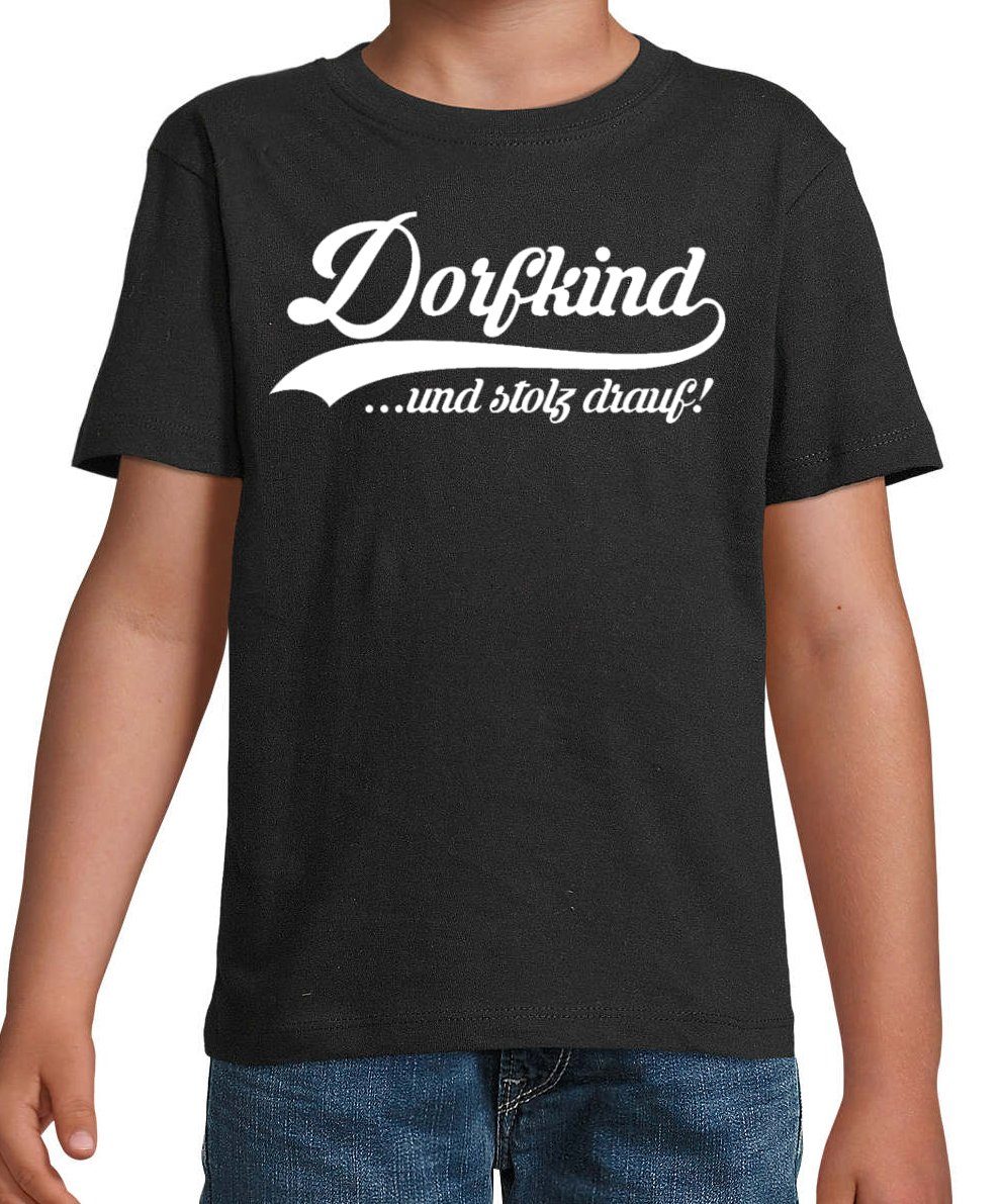 Youth Designz T-Shirt Dorfkind Jungen Mädchen Frontprint für lustigem und Kinder Schwarz mit Shirt