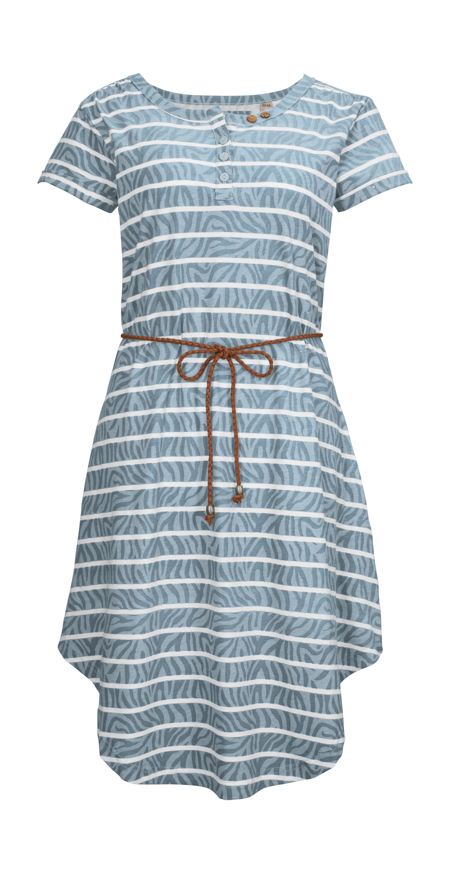 G.I.G.A. DX by killtec Sommerkleid GS 31 WMN DRSS Gestreiftes Baumwoll-Sommerkleid mit Bindegürtel, asymetrischer Saum