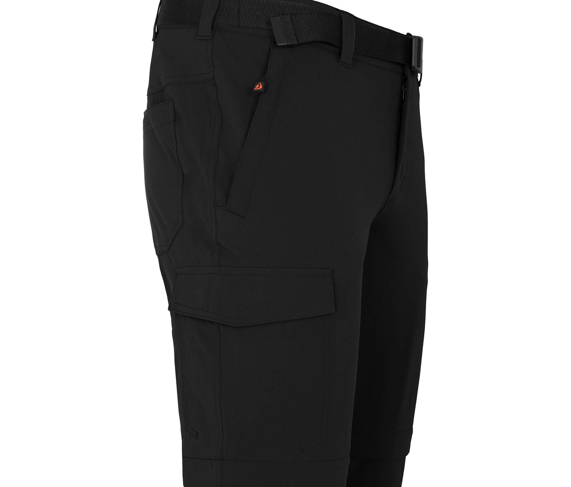 (slim) Normalgrößen, pflegeleicht, vielseitig, BAKER Zip-off-Hose schwarz Bergson Herren Wanderhose, Zipp-Off