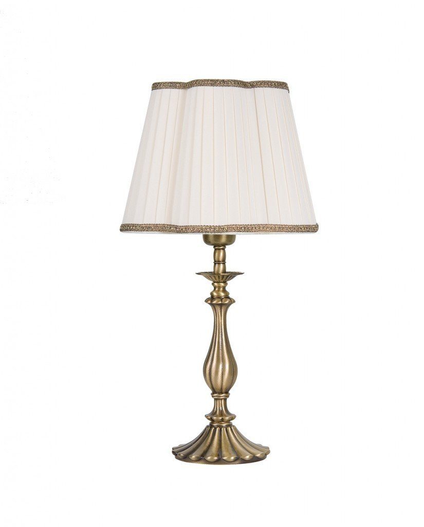 Licht-Erlebnisse Tischlampe ohne Leuchtmittel, bronziert Wohnzimmer Nachttischlampe Messing Schlafzimmer PETALO, aus Jugendstil