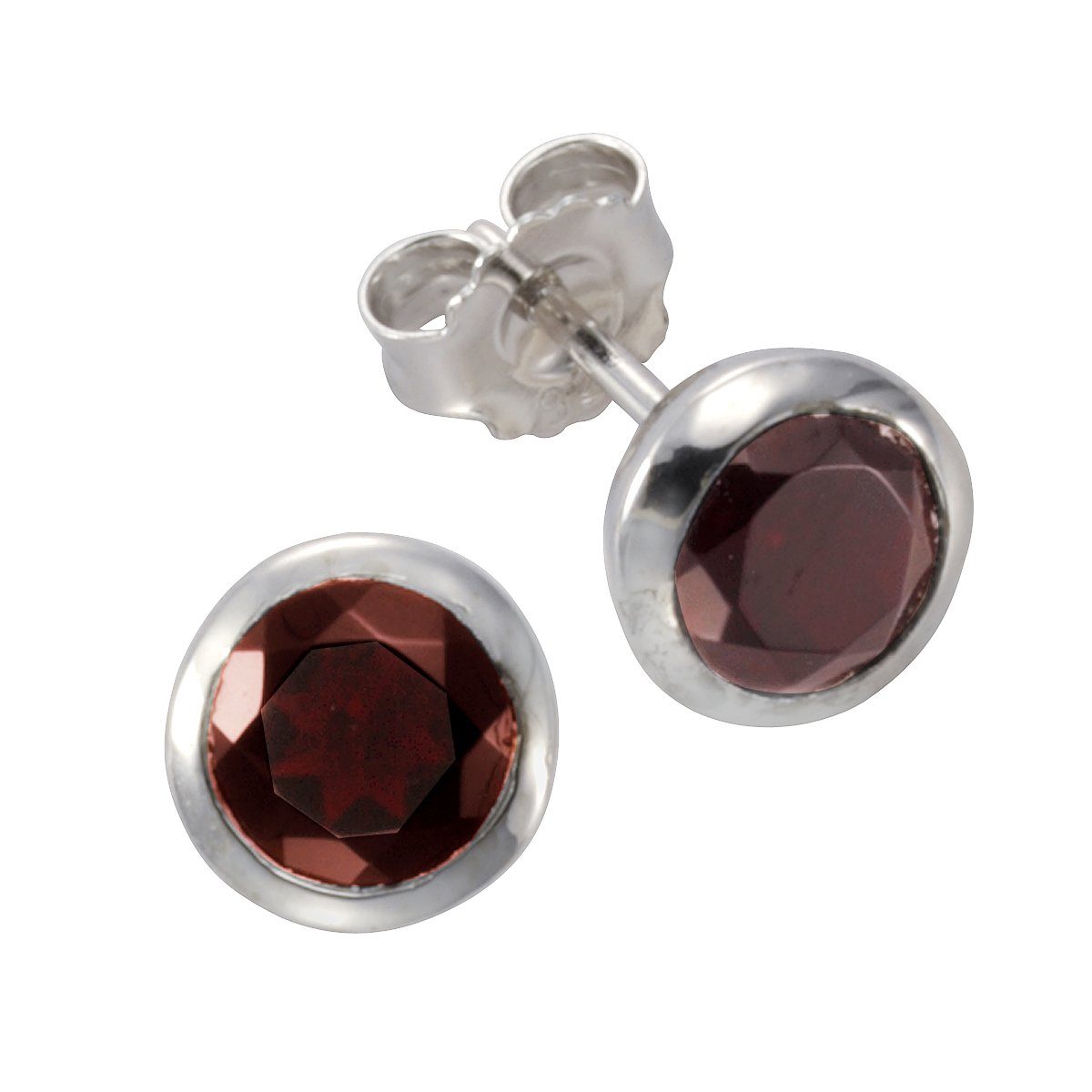 Paar Ohrstecker 925/- Sterling Silber Granat