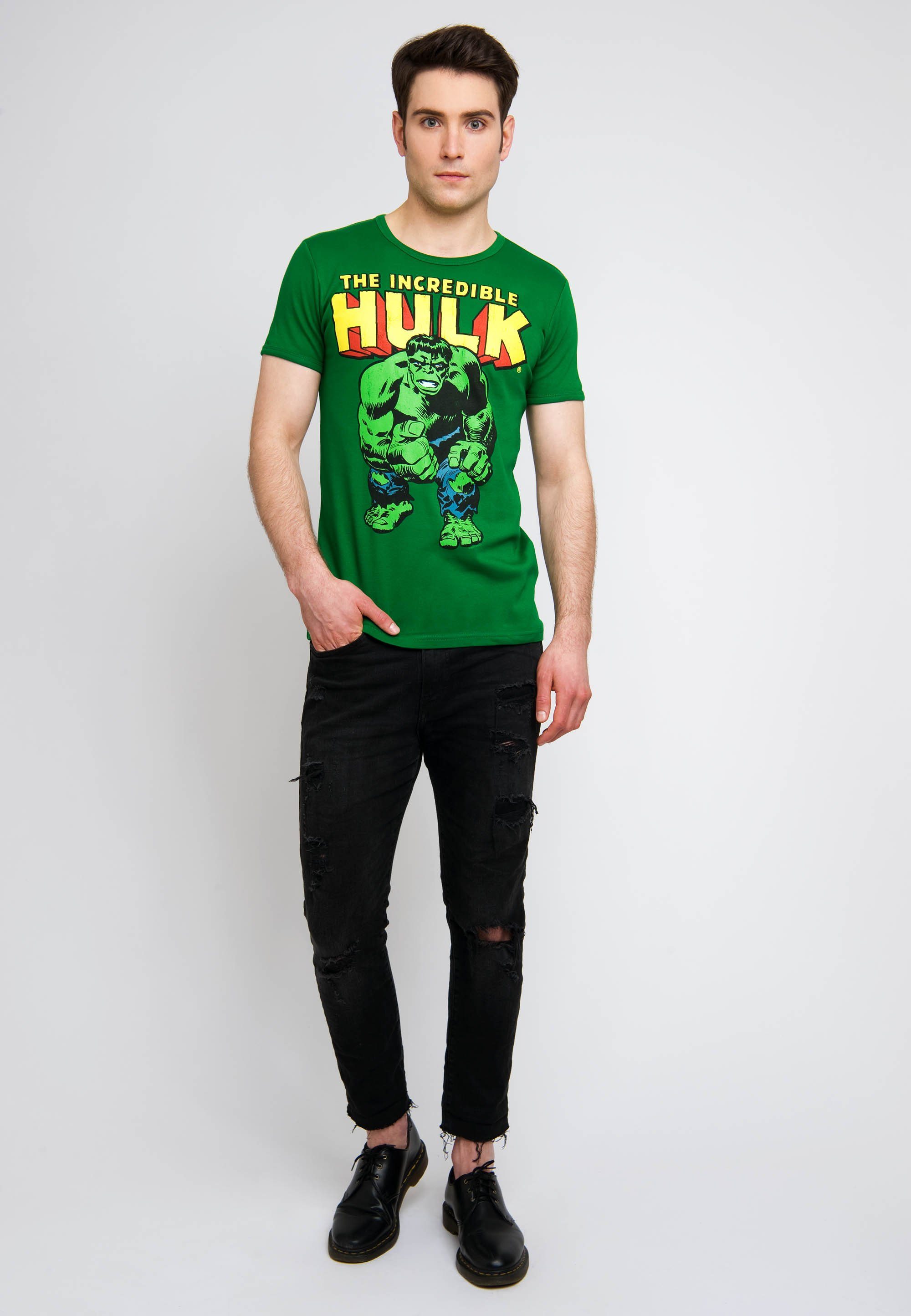 mit Retro-Motiv The T-Shirt LOGOSHIRT Incredible Hulk