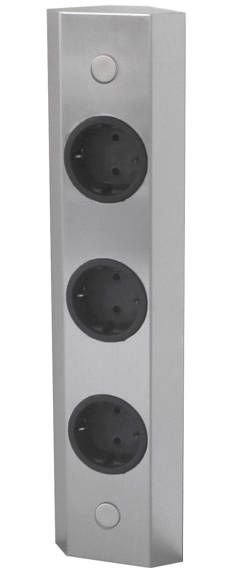 Thebo Ecksteckdose Boda 3-fach Küchensteckdose Edelstahl Steckdosenleiste Mehrfachsteckdose 3-fach (Kabellänge 2.00 m)