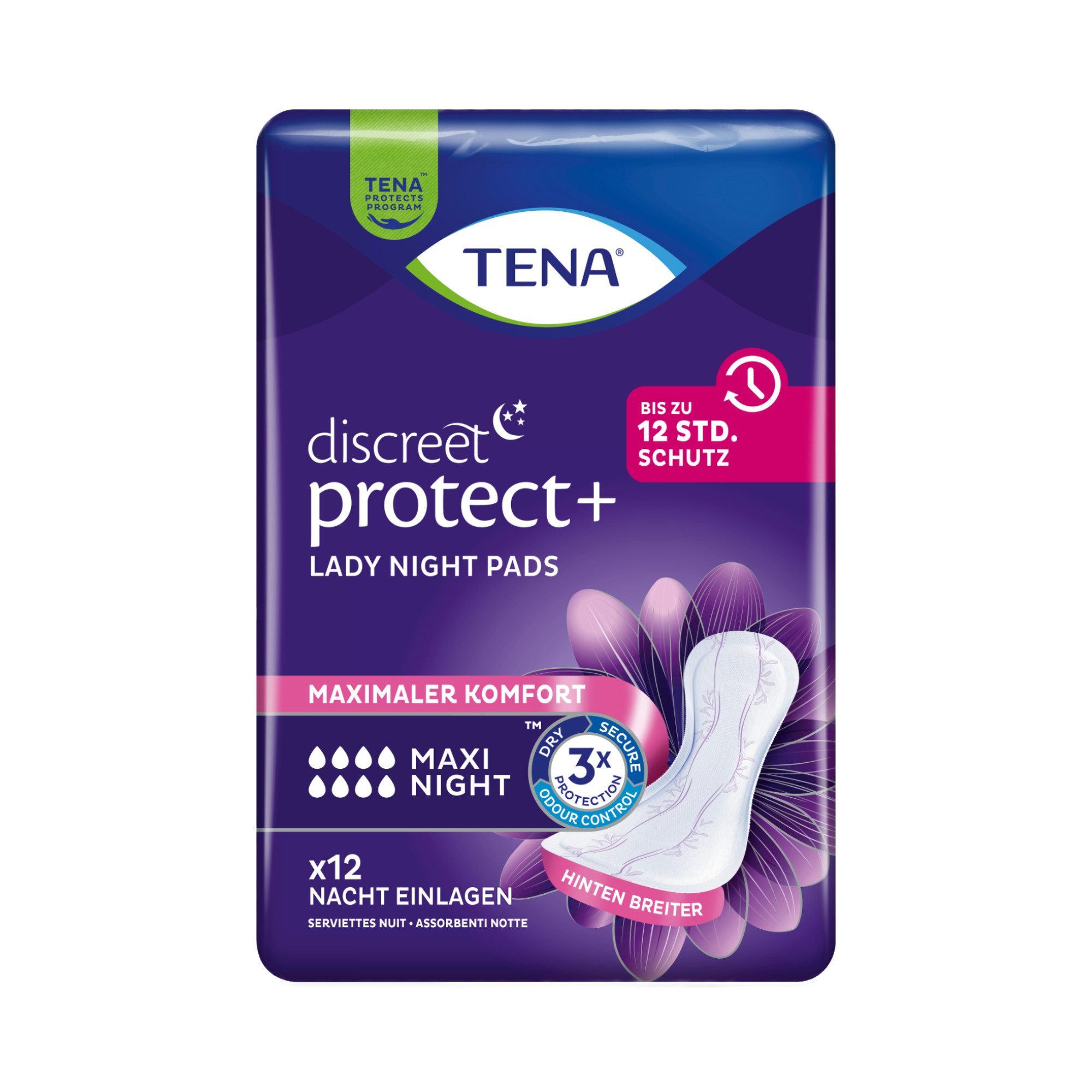 TENA Inkontinenz-Einlage TENA LADY - Discreet Maxi Night, 12-St.