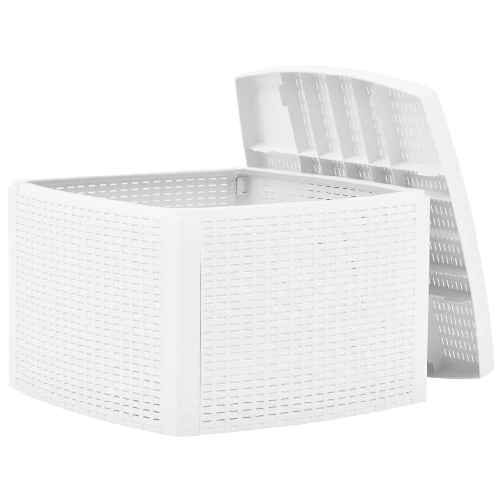furnicato Gartentisch Beistelltisch Weiß 54x54x36,5 cm Kunststoff