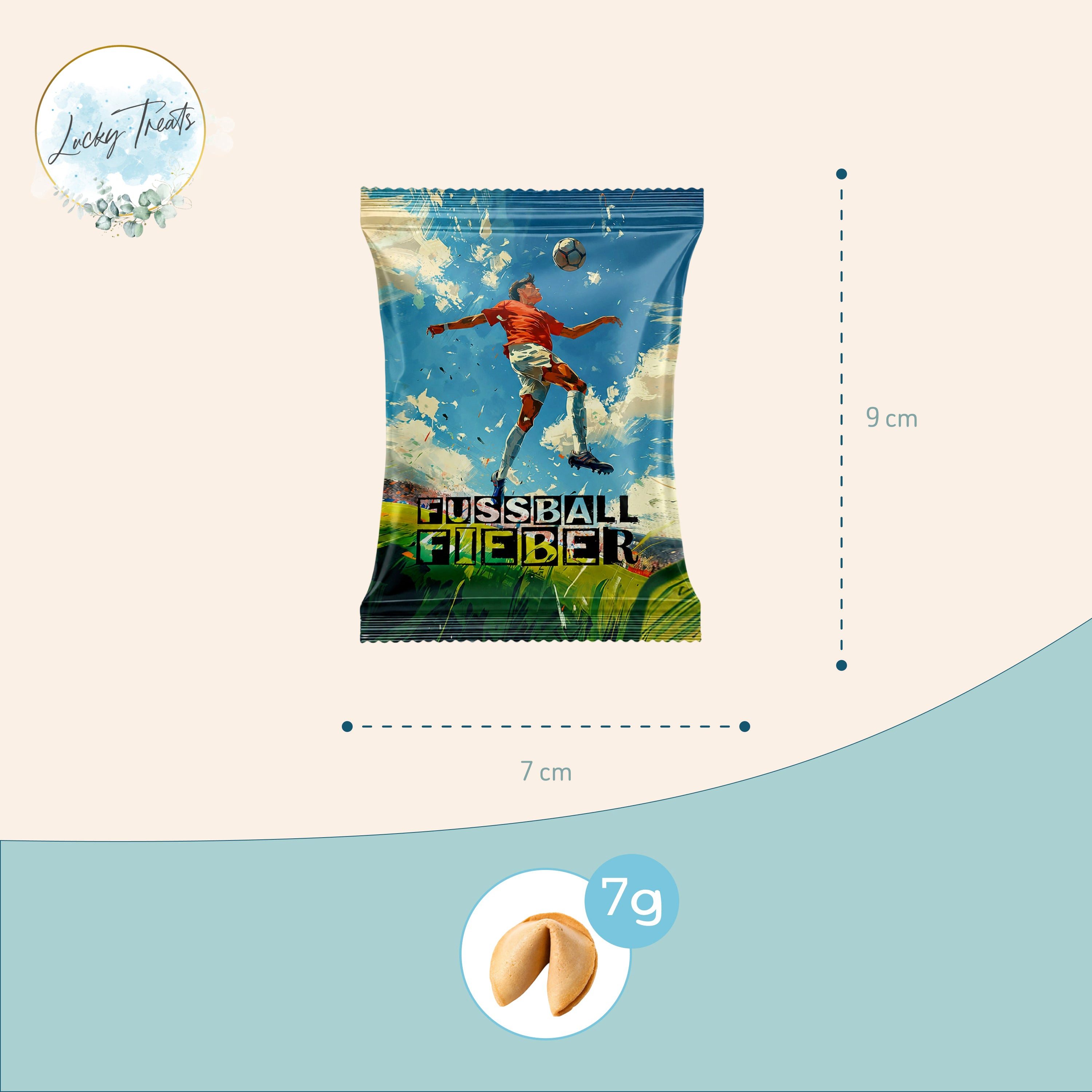 Logbuch-Verlag Dekofigur Glückskekse Fußball 25er Set - Fußballabend Snack mit lustigen