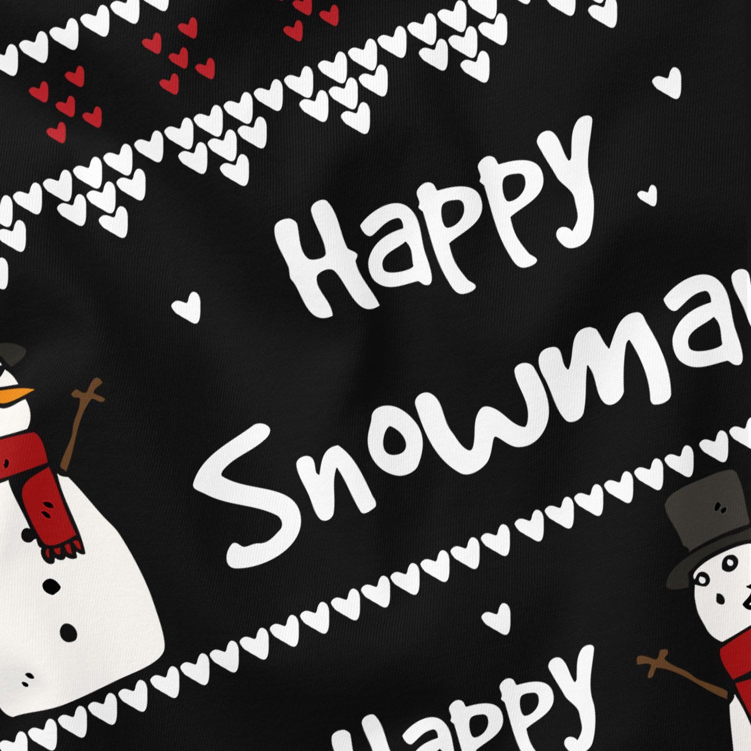 MoonWorks Print-Shirt Herren T-Shirt Ugly Christmas Very Happy Snowman Weihnachten mit Print