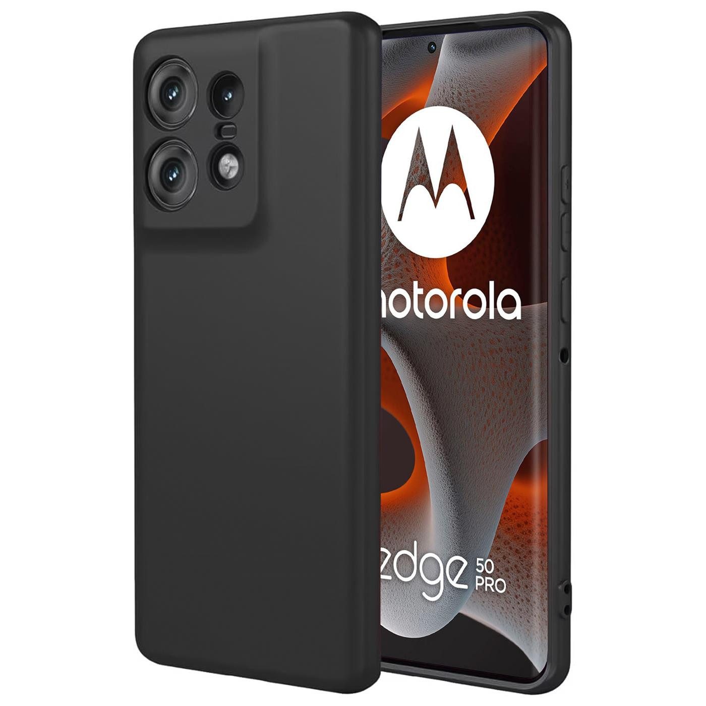 CoolGadget Handyhülle Black Series Handy Hülle für Motorola Edge 50 Pro 6,67 Zoll, Edle Silikon Schlicht Schutzhülle für Motorola Edge 50 Pro Hülle