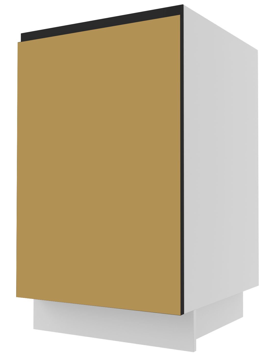 Feldmann-Wohnen Unterschrank Front-, super 1-türig grifflos Korpusfarbe Velden matt 50cm Ausführung wählbar gold und