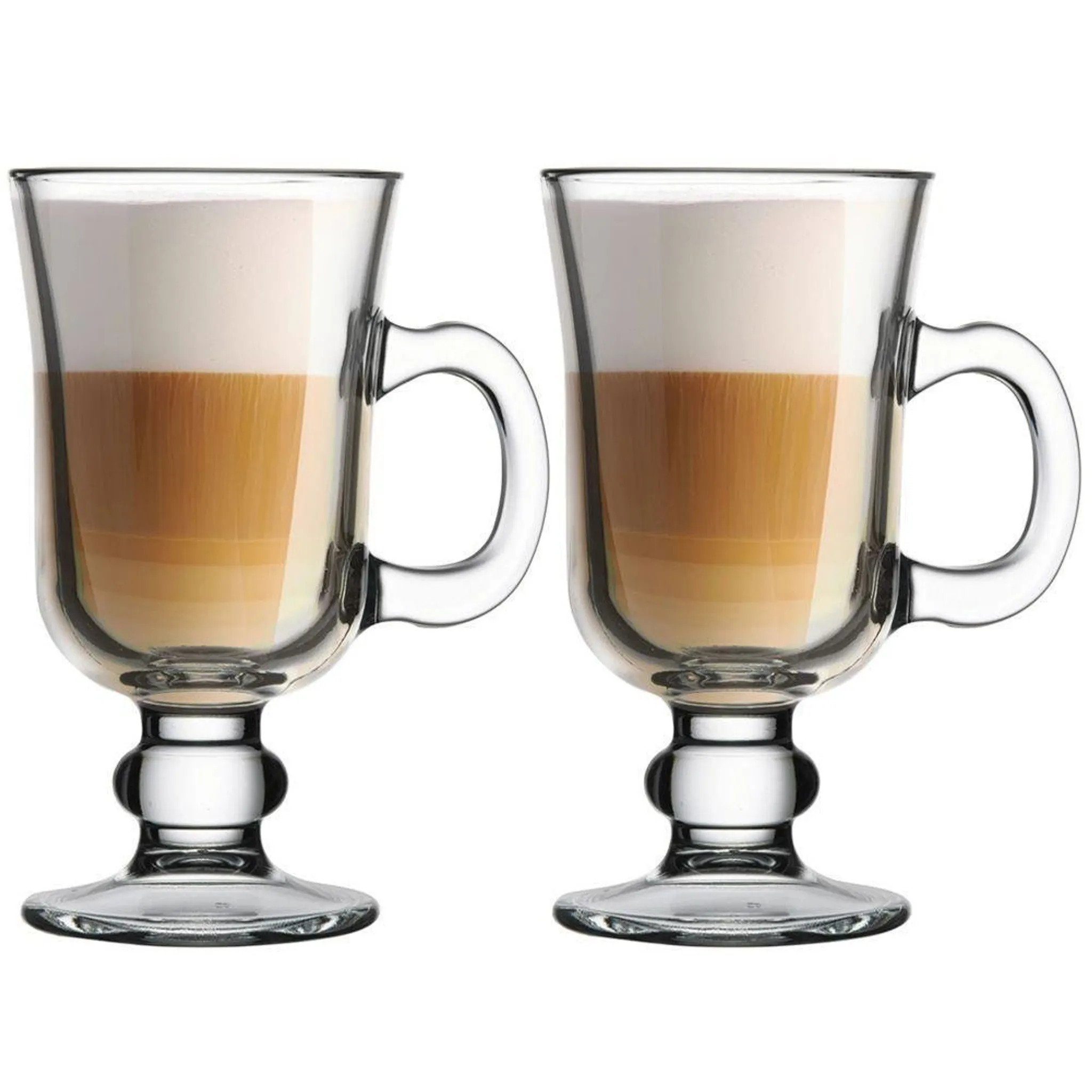 Pasabahce Gläser-Set Irish 2er Set Kaffeeglas mit Henkel, Tee, Latte Macchiato, 2-tlg.