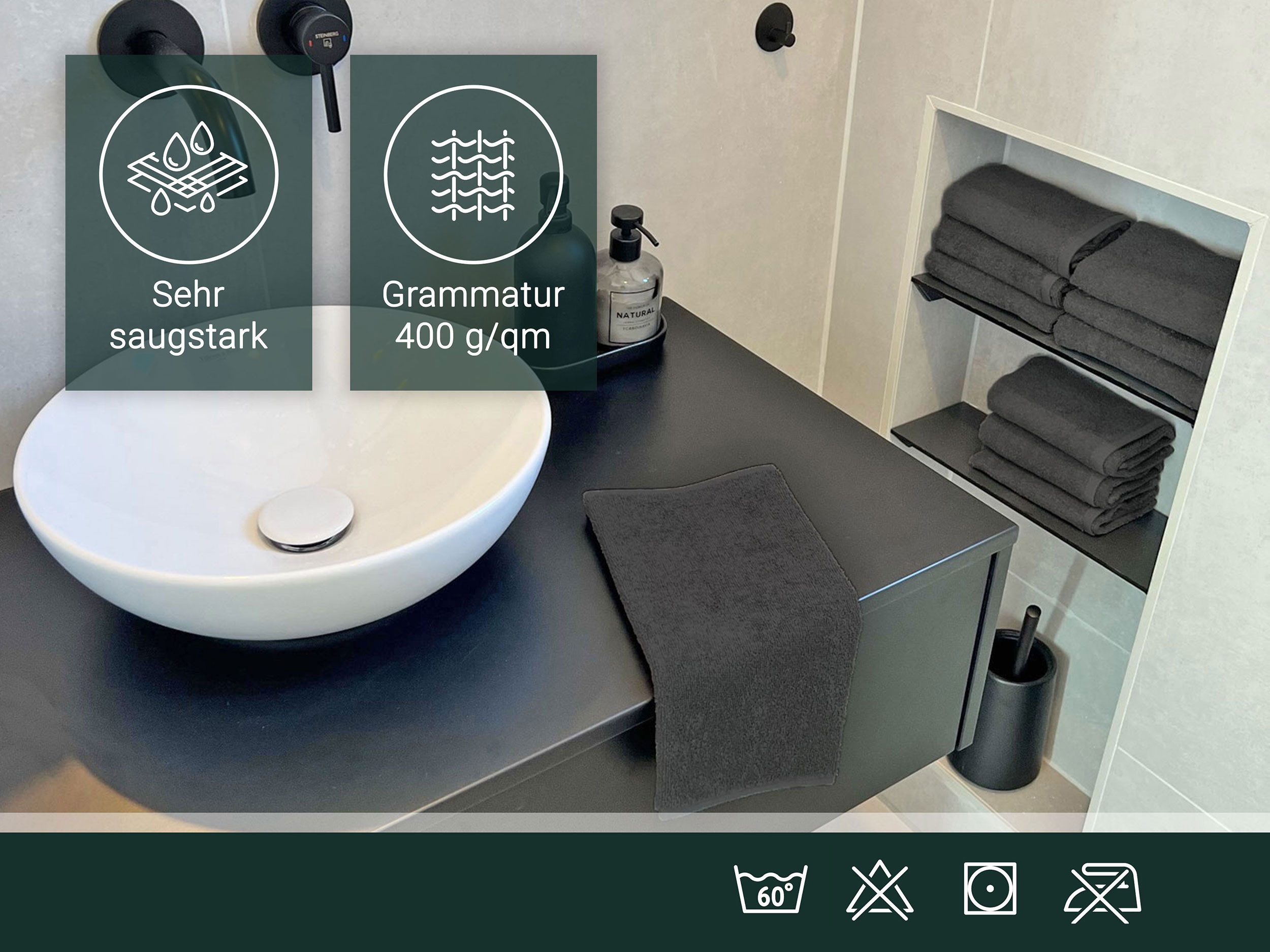 ZOLLNER Gästehandtücher, Walkfrottier (10-St), 30 x günstig online kaufen