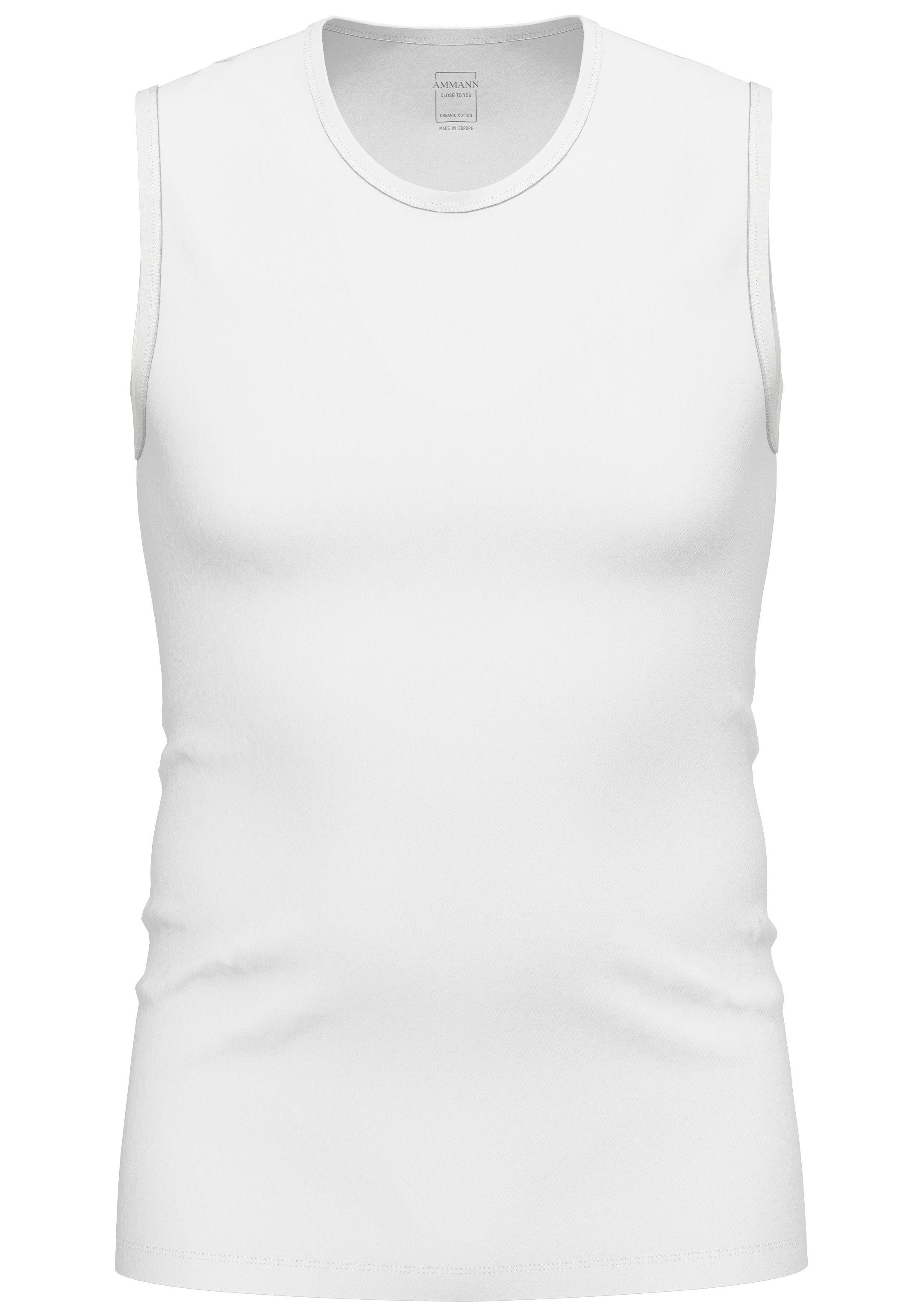 Ammann Unterhemd Close to you (1-St) Unterhemd / Tanktop - Baumwolle - Atmungsaktiv - Elastisches Material Weiß