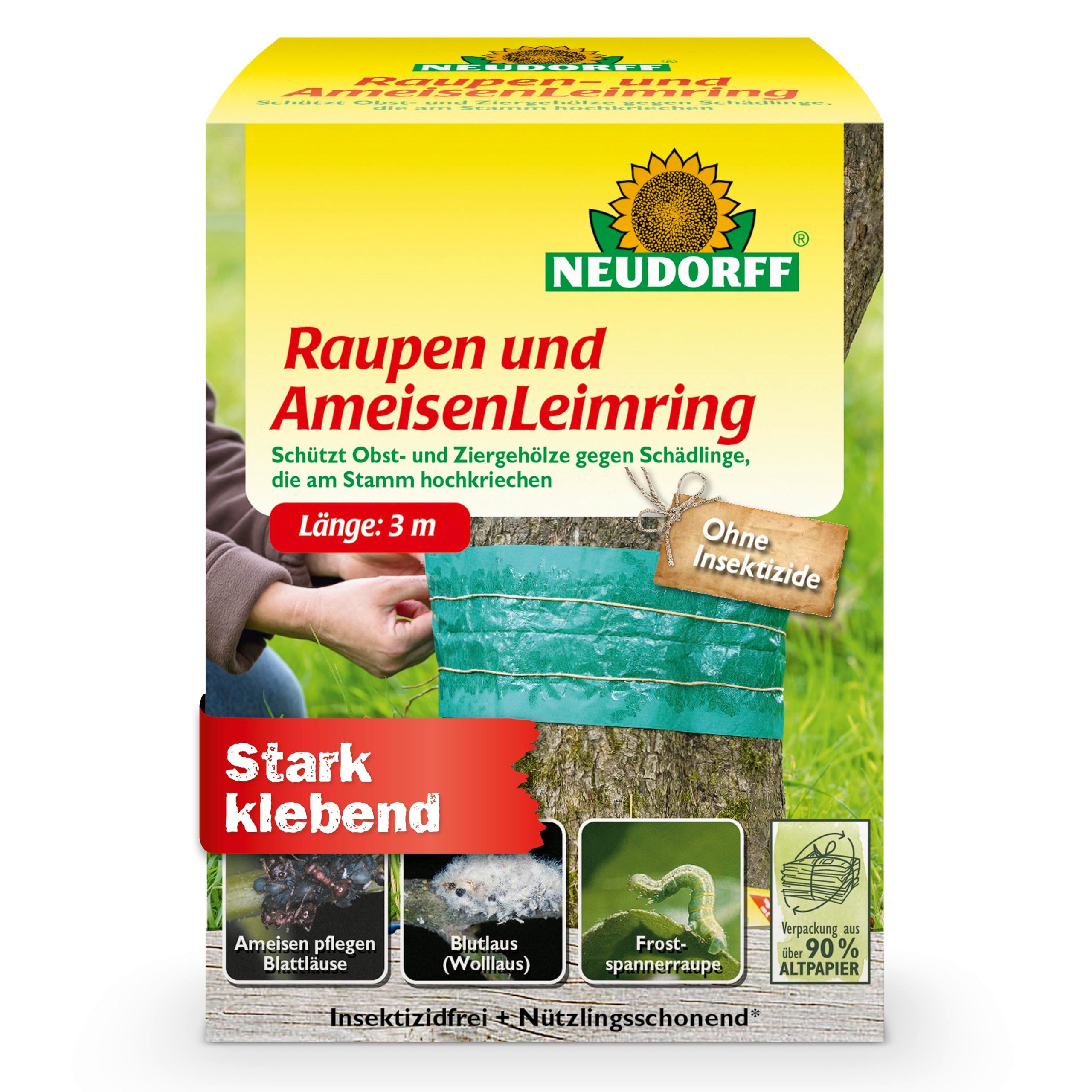 Neudorff Klebefalle Raupen-und AmeisenLeimring 3 m Länge, Baumleimring schützt Obstbaum gegen Schädlinge, am Stamm