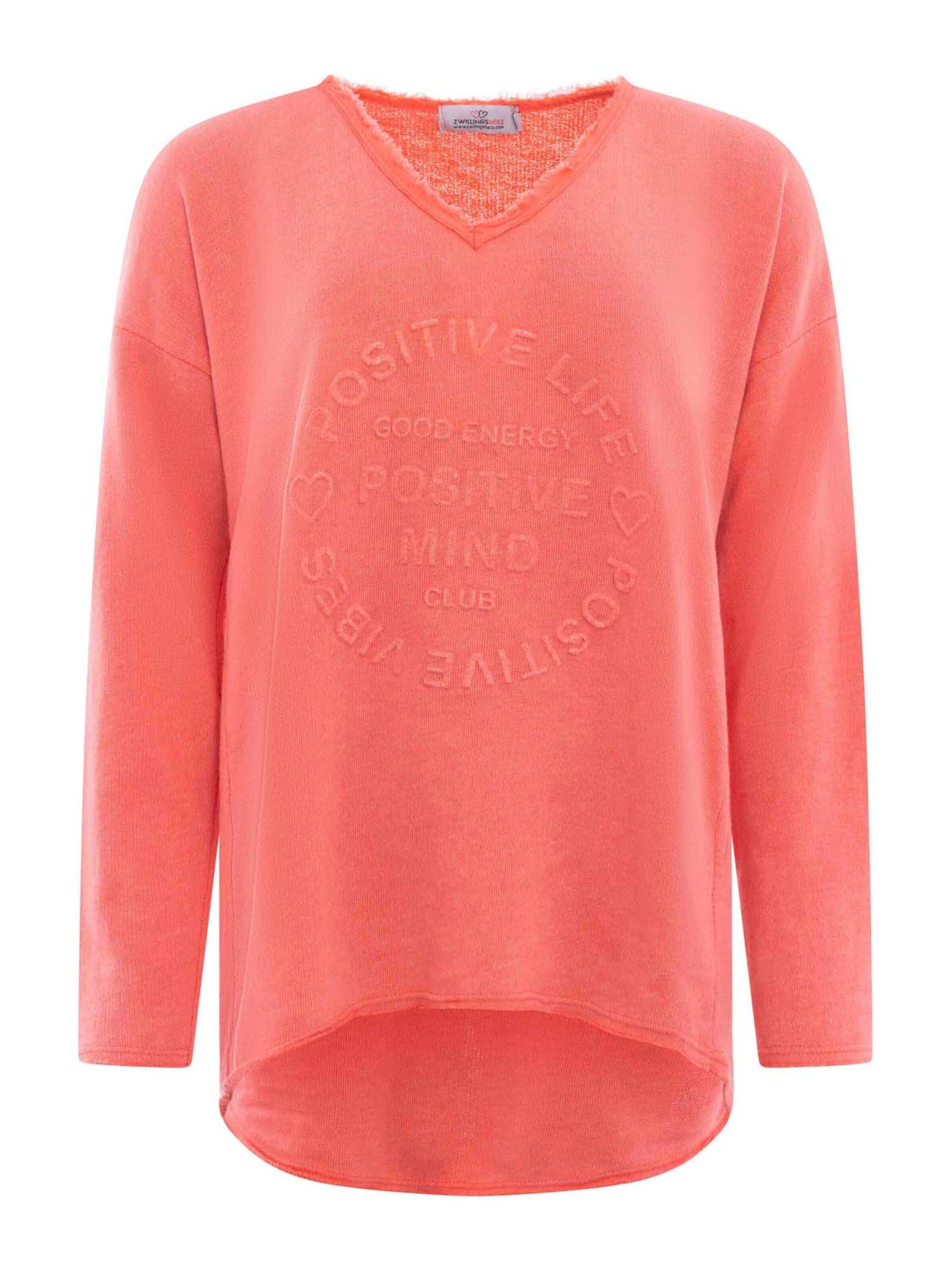 Zwillingsherz Sweatshirt Positive Mind (1-tlg) Fransen günstig online kaufen