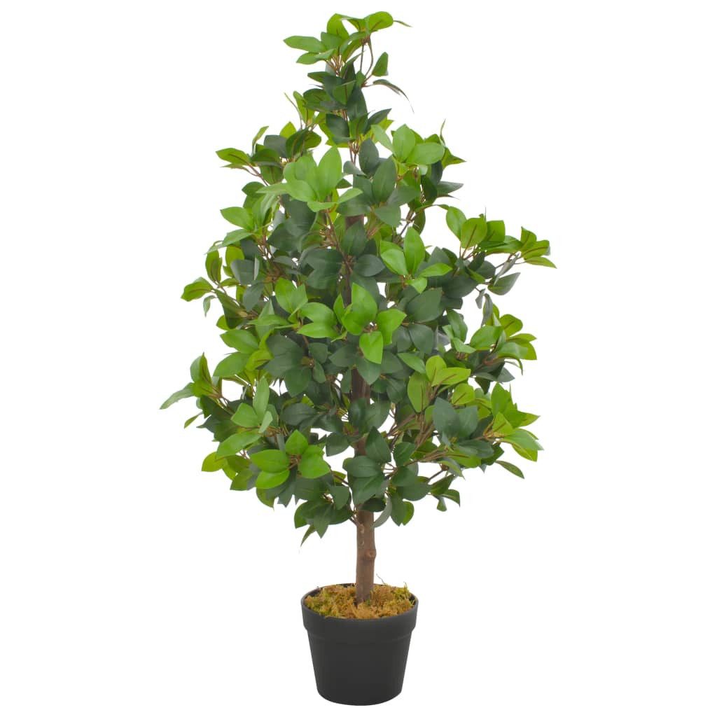Künstliche Zimmerpflanze Künstliche Pflanze Lorbeerbaum mit Topf Grün 90 cm Pflanze realistisch
