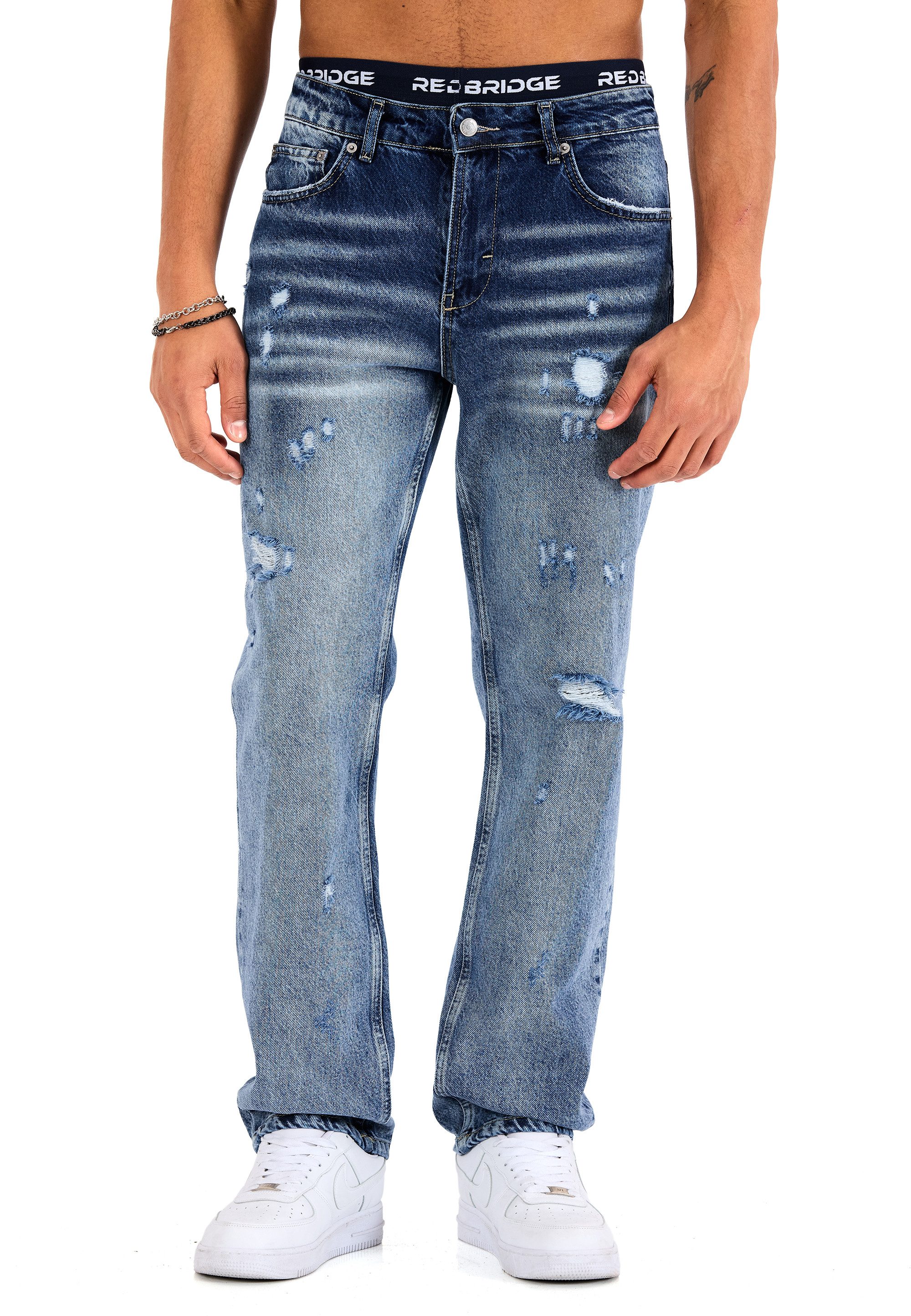 RedBridge Destroyed-Jeans by Denim House Denim Hose mit geradem Bein Vintage Look, gerade Passform