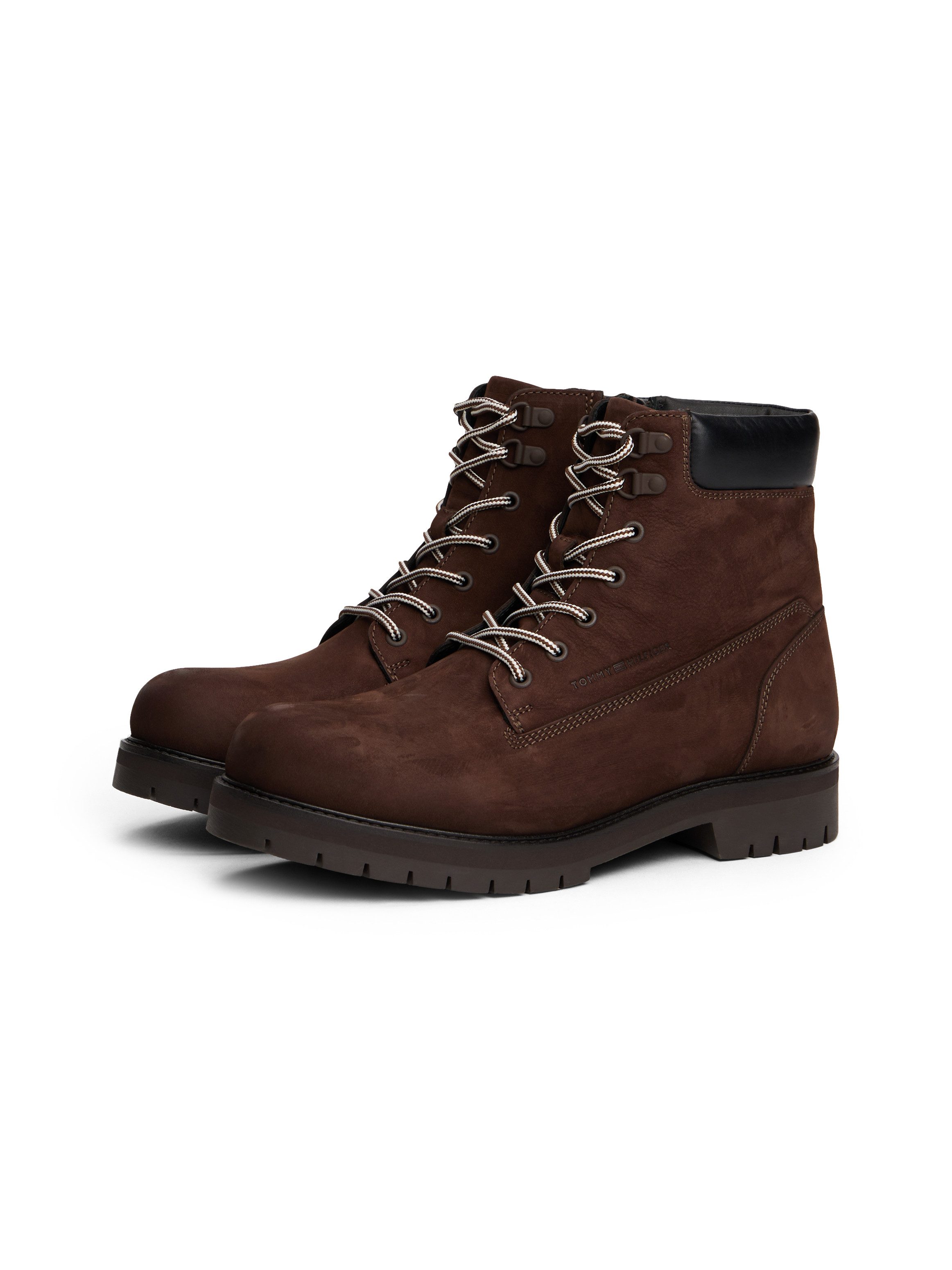 Tommy Hilfiger FLEX TH OUTDOOR W NBK BOOT Schnürboots, Blockabsatz, Outdoorschuh mit Ösen, im Bersteigerlook