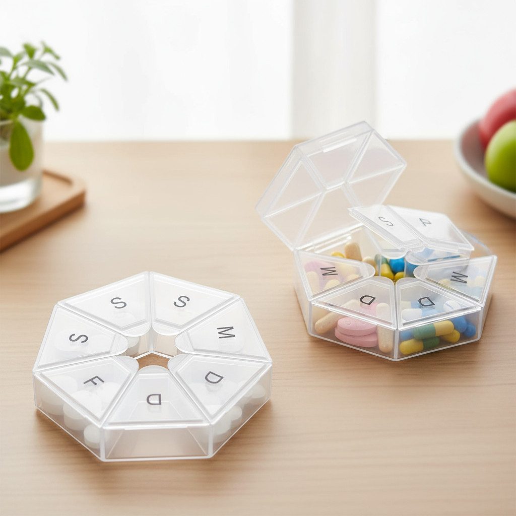 GOLDEN Pillendose GOLDEN Tablettenbox für 7 Tage, je 1 Fächer pro Tag, Farbe:Blau