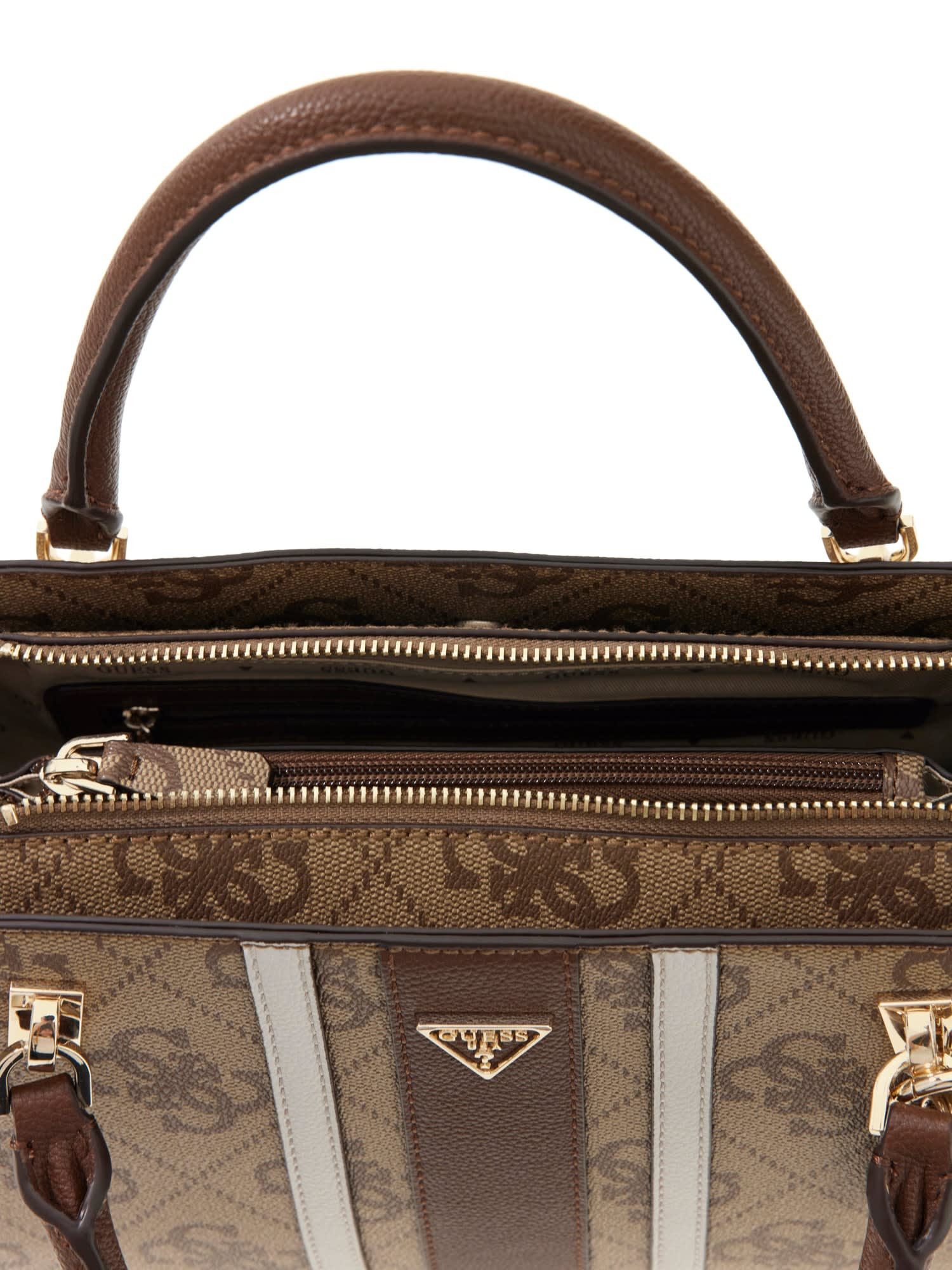 Guess Umhängetasche NOELLE II LUXURY SATCHEL (Set, Abnehmbarer Schlüsselanhänger), Damen Schultertasche, Handtasche mit Logo-Element und Logodrucken – Bild 3 von 5