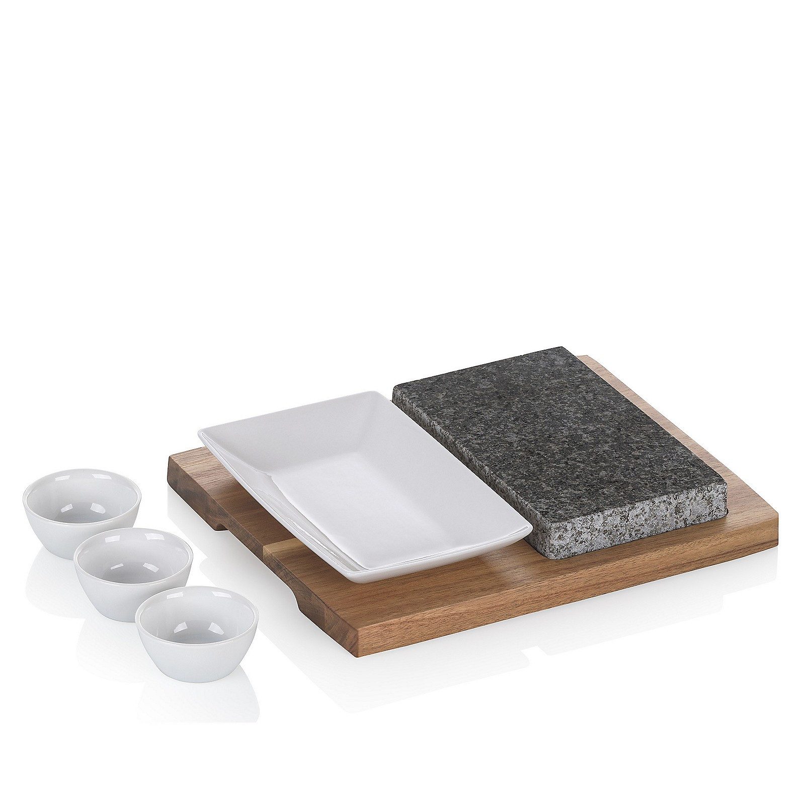 kela Raclette Country, Schälchen Keramik, Brett Akazienholz