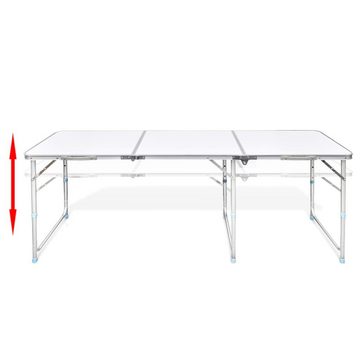 vidaXL Campingtisch Klappbarer Campingtisch mit 4 Hocker Höhenverstellbar 180x60 cm (1-St)