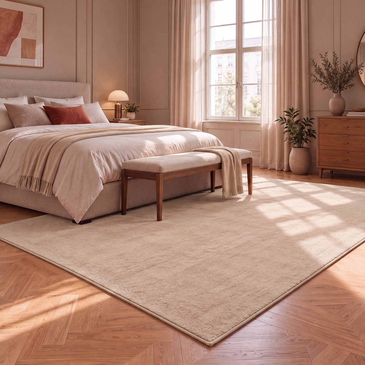 Vimoda Teppich Cozy Kurzflor Teppich – Angenehm warm & weich, waschbar & rutschfest, Rechteck, Höhe: 10 mm, Fellteppich Uni, Wohnzimmer, Schlafzimmer, kinderzim – Bild 5 von 5