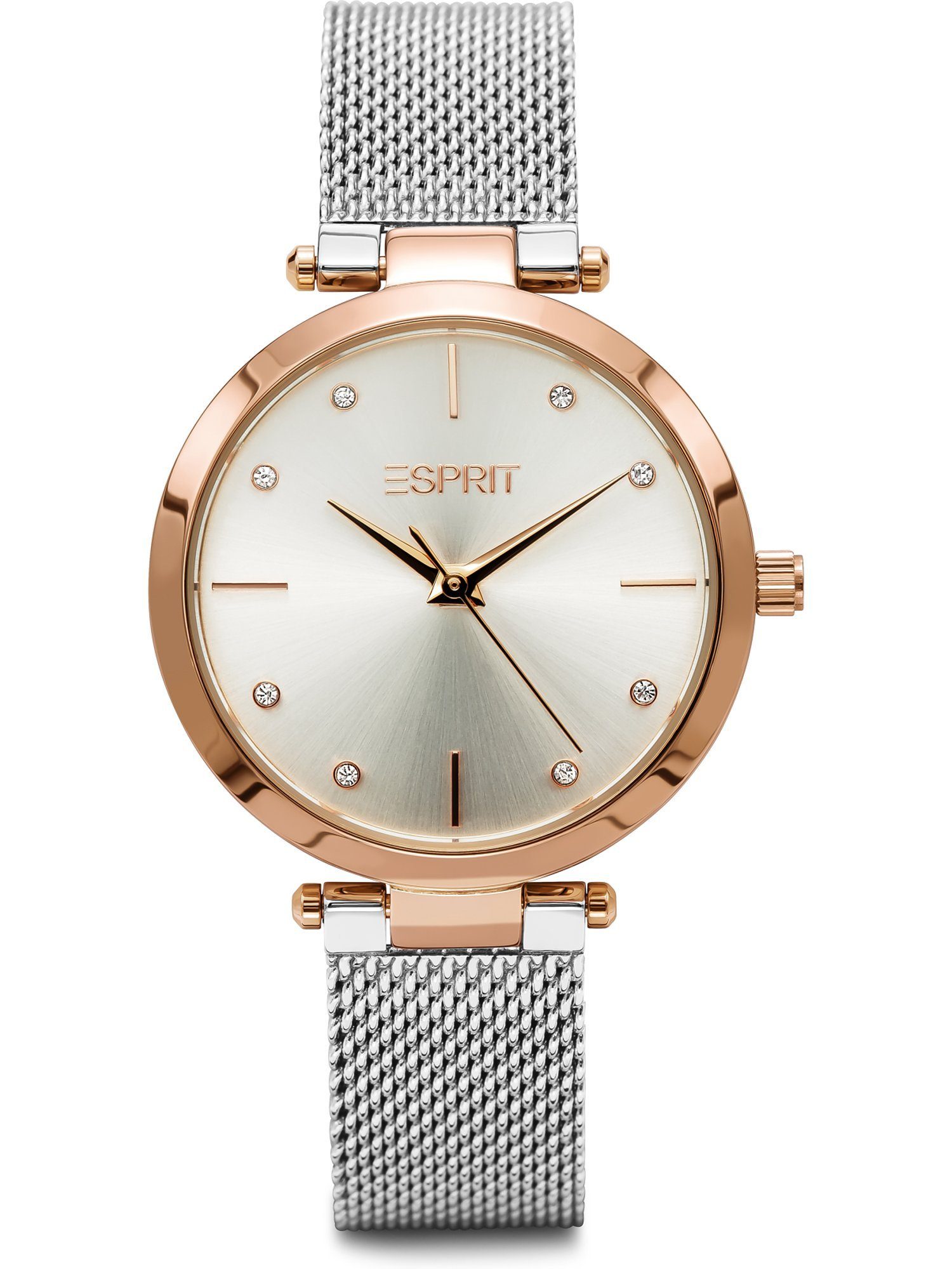 Esprit Quarzuhr Damen-Uhren ESPRIT Klassikuhr Analog Quarz, bicolor