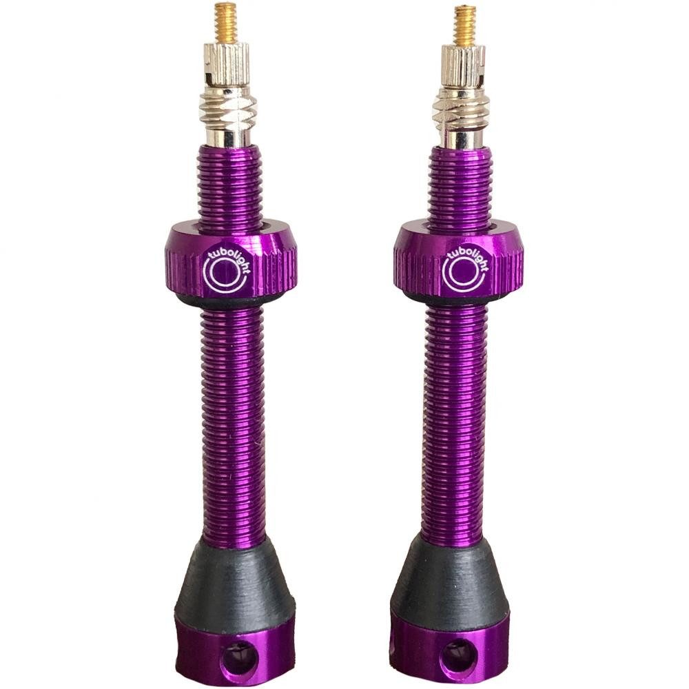 Tubolito Fahrradschlauch Tubolight Tubeless-Ventile Aluminium lila 50 mm - zuverlässiger Luftfl