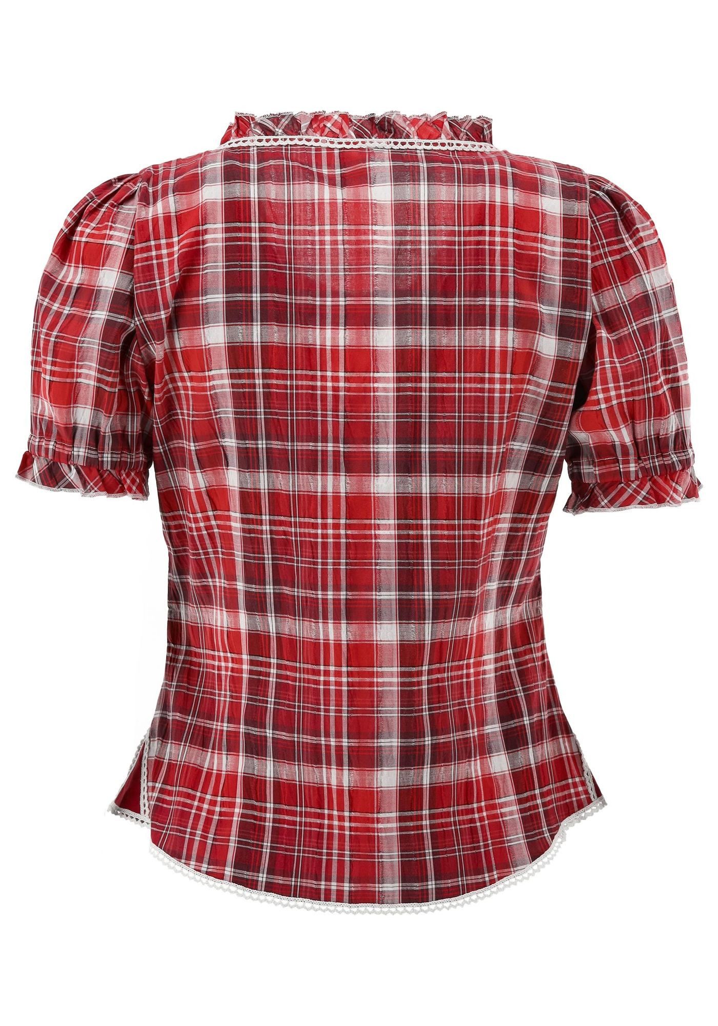 OS Trachten Trachtenbluse Smussu Damen Kurzarmbluse mit Kräuselärmel günstig online kaufen