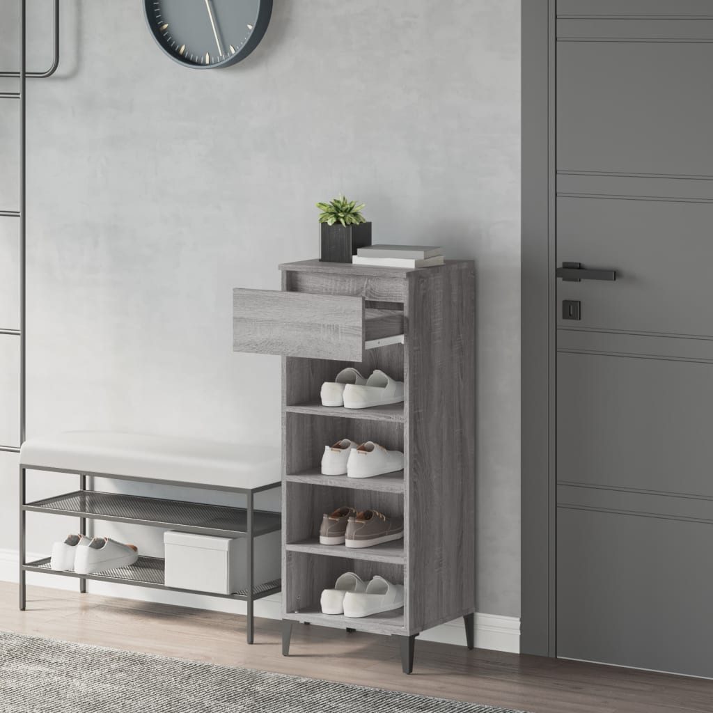 vidaXL Schuhregal Schuhregal Grau Sonoma 40x36x105 cm Holzwerkstoff, 1-tlg.