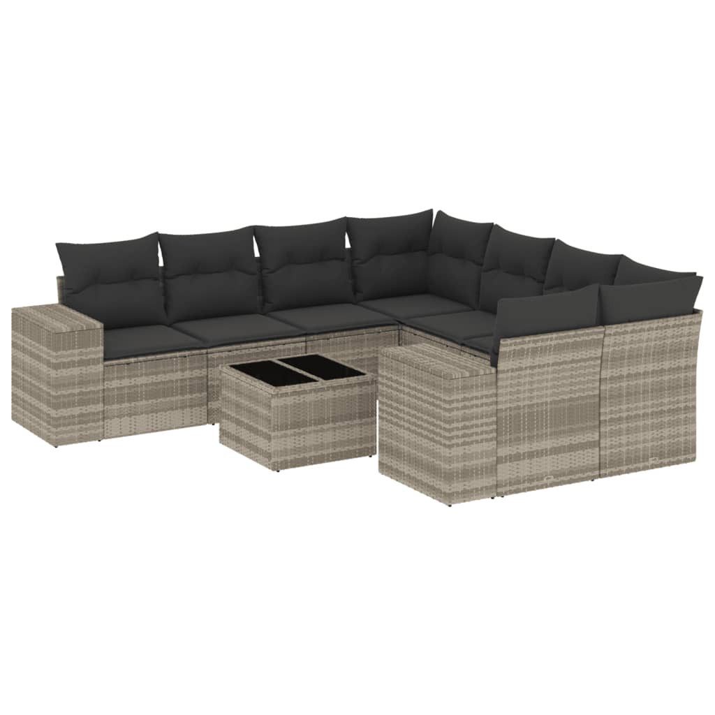 vidaXL Gartenlounge-Set 9-tlg. Garten-Sofagarnitur mit Kissen günstig online kaufen