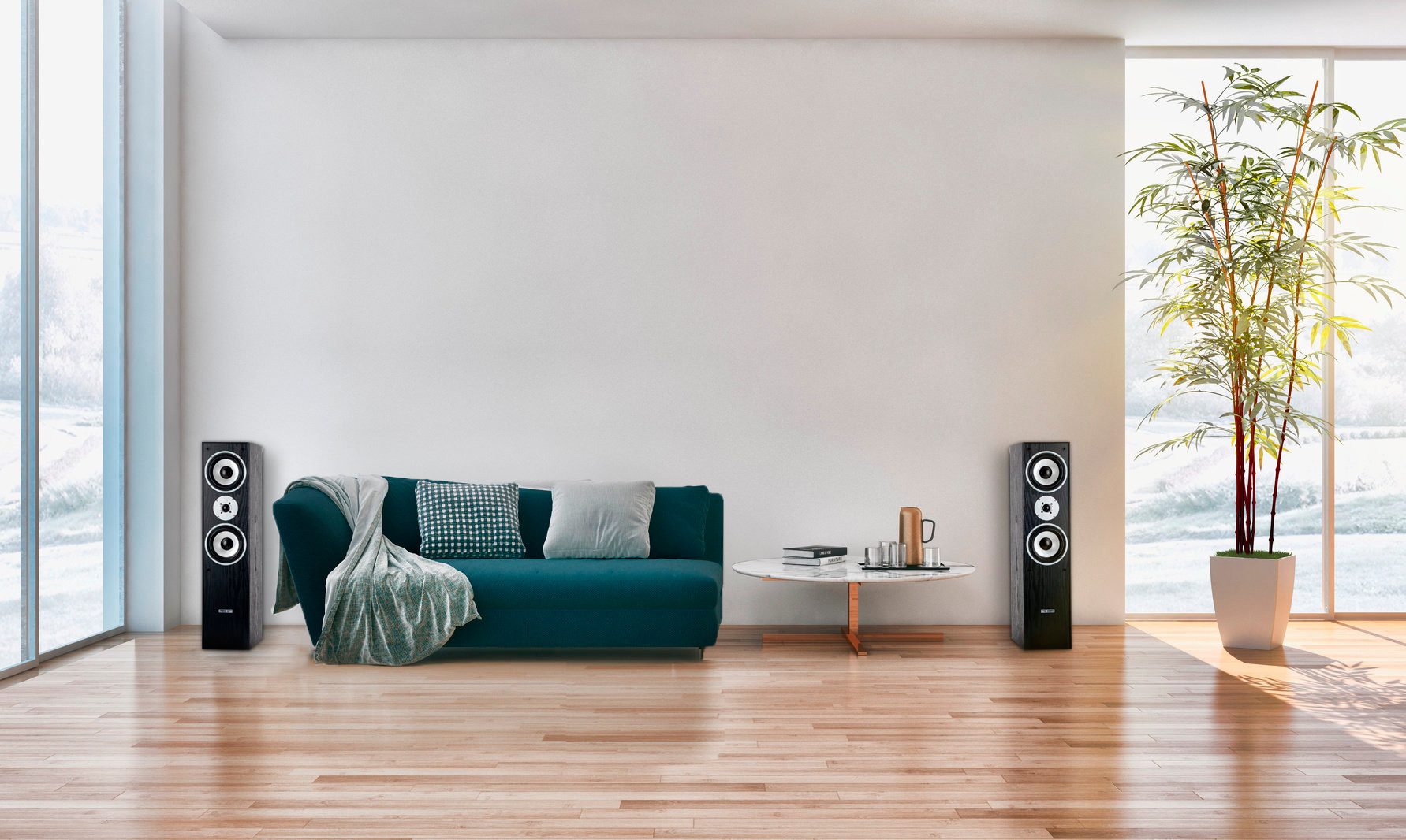 Bennett & Ross Radiant 3-Wege HiFi Boxen Paar, schwarz Stand-Lautsprecher (keiner, 350 W, mit Bassreflex-Konstruktion, Maserung in Holzoptik)