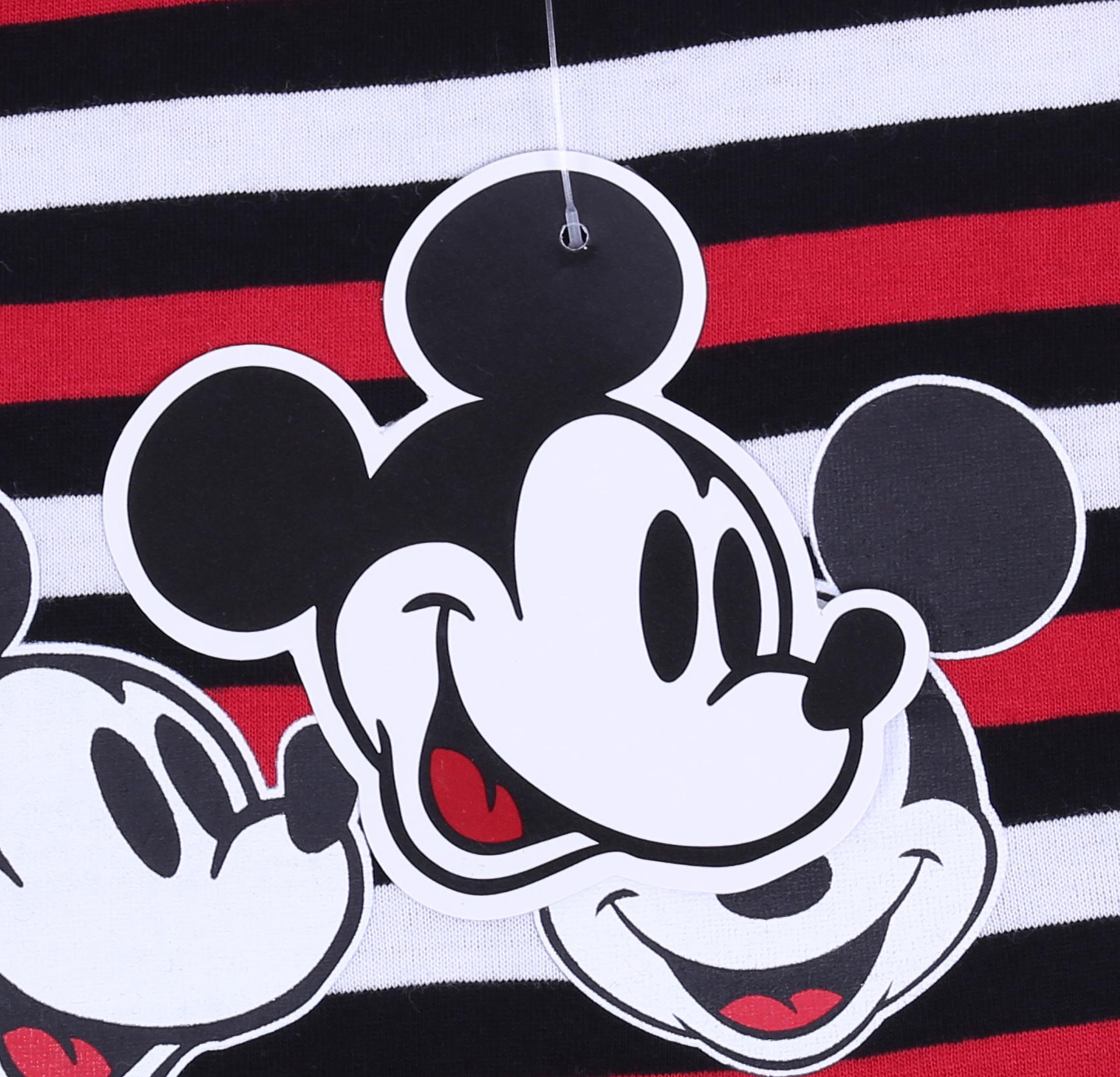 Disney Kurzarmbluse Schwarze, gestreifte Bluse Mickey Maus DISNEY M