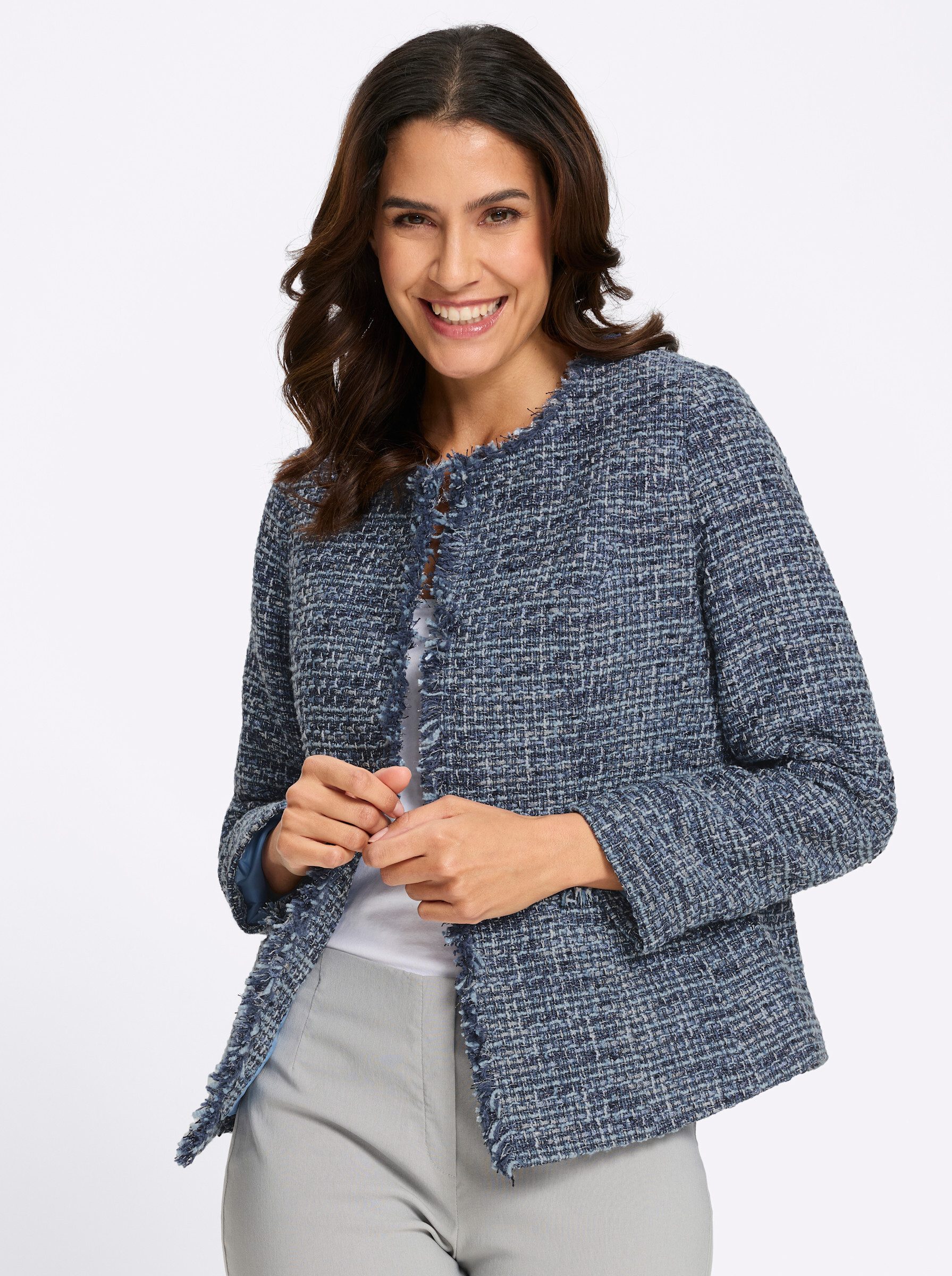 Witt Blusenblazer Bouclé-Blazer Langarm