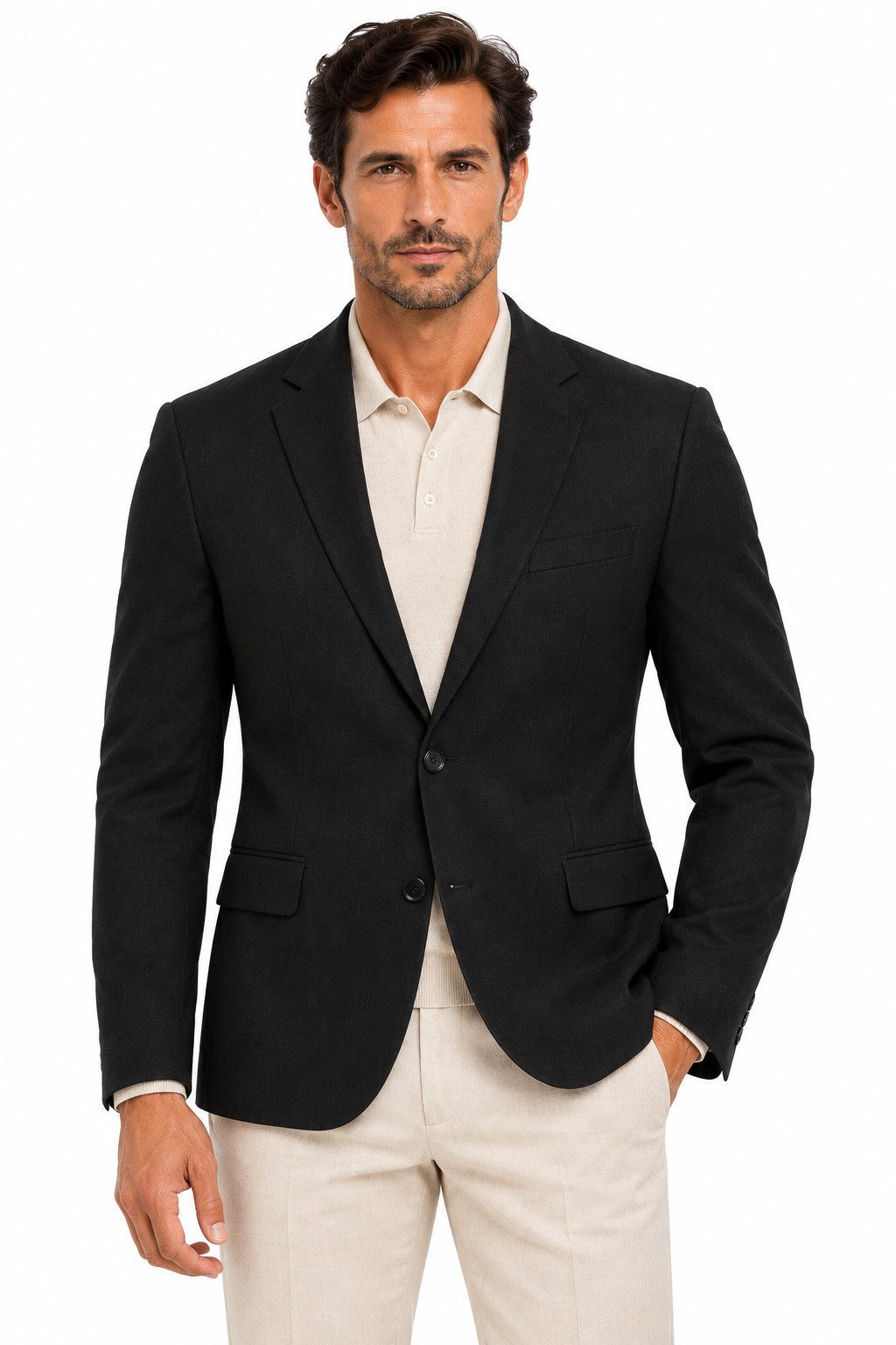 Guild Clothing Sakko Herren Sommer Sakko - Extra Slim Fit Leinensakko, Halbgefüttert, Atmungsaktiv, Elegantes Freizeit
