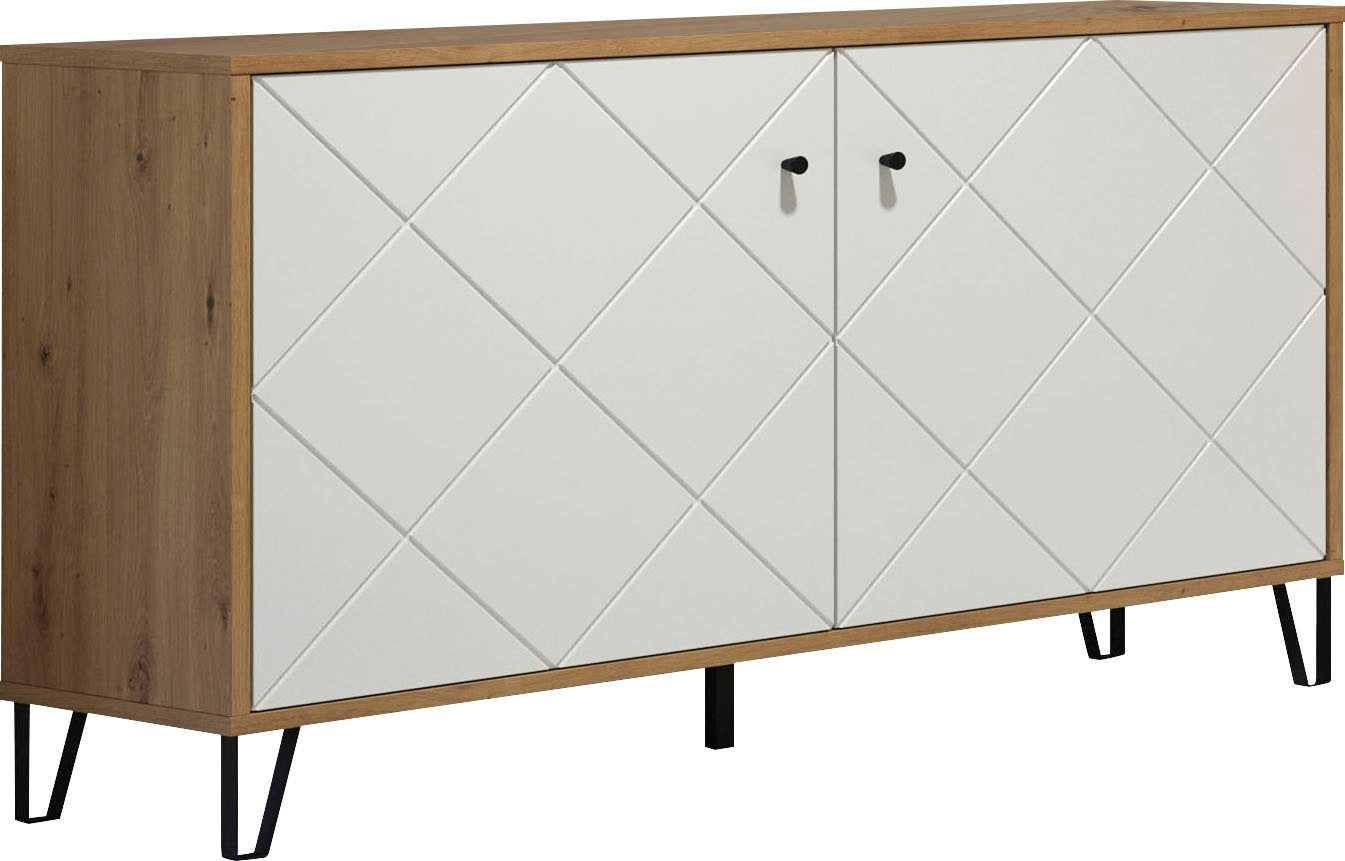Home affaire Sideboard Tarragona, Sideboard mit 2 Türen & Soft-Close - (B/T/H) 123/40/76 cm