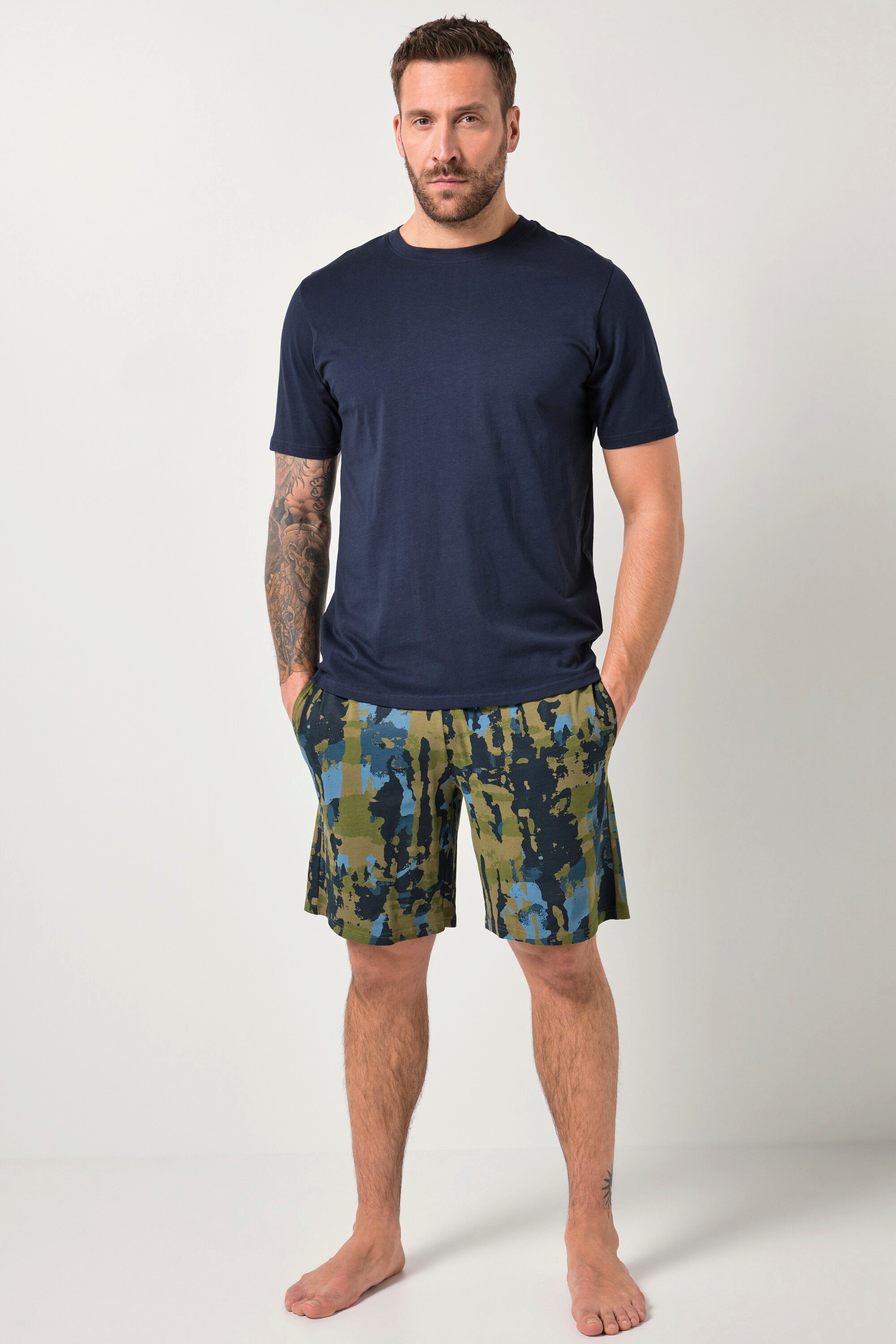 JP1880 Schlafanzug Schlafanzug Homewear T-Shirt gemusterte Hose