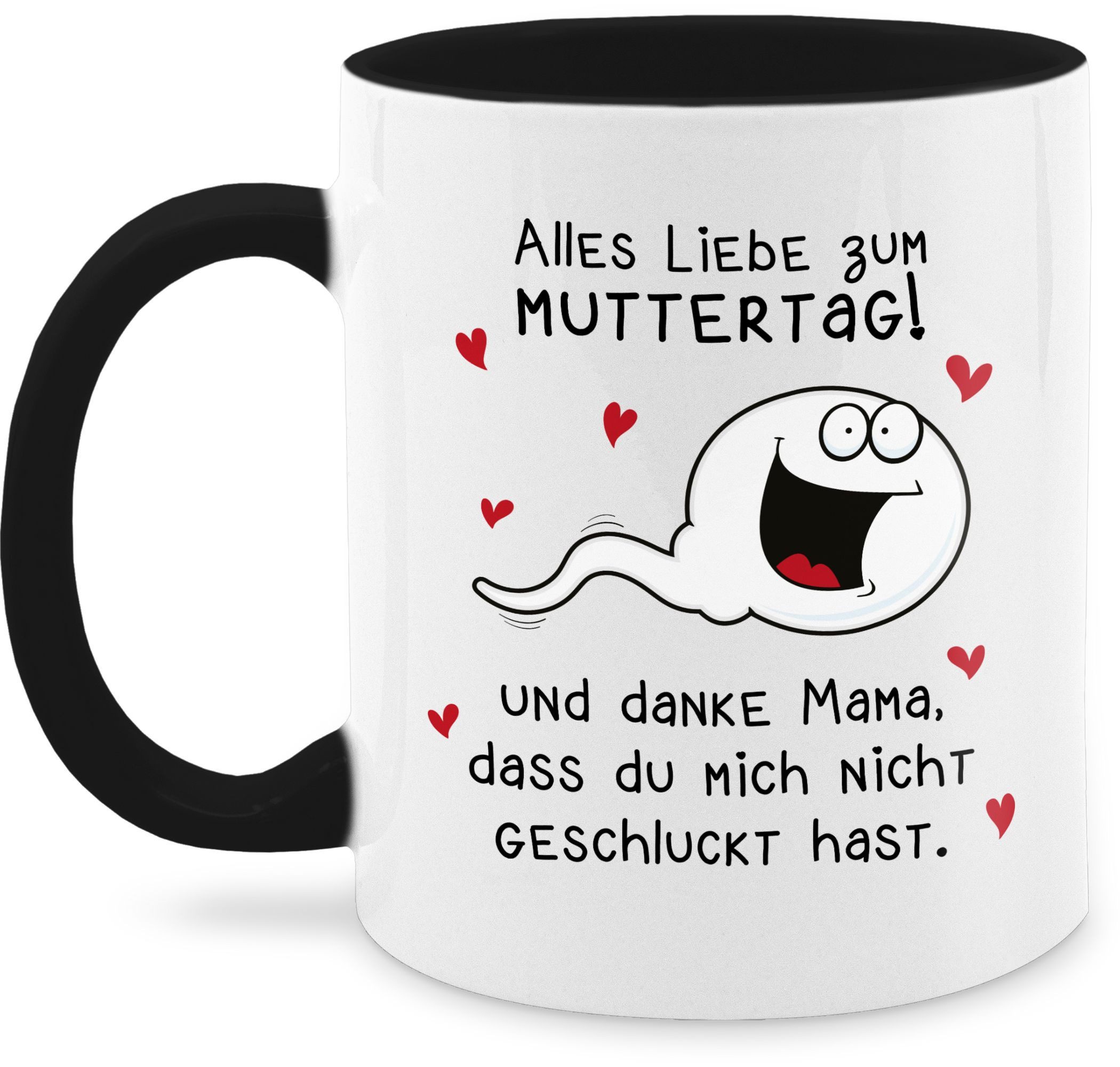 Shirtracer Tasse Alles Liebe zum Muttertag Danke Mama dass du mich nicht geschluckt has, 1-tlg., Keramik, Muttertagsgeschenk