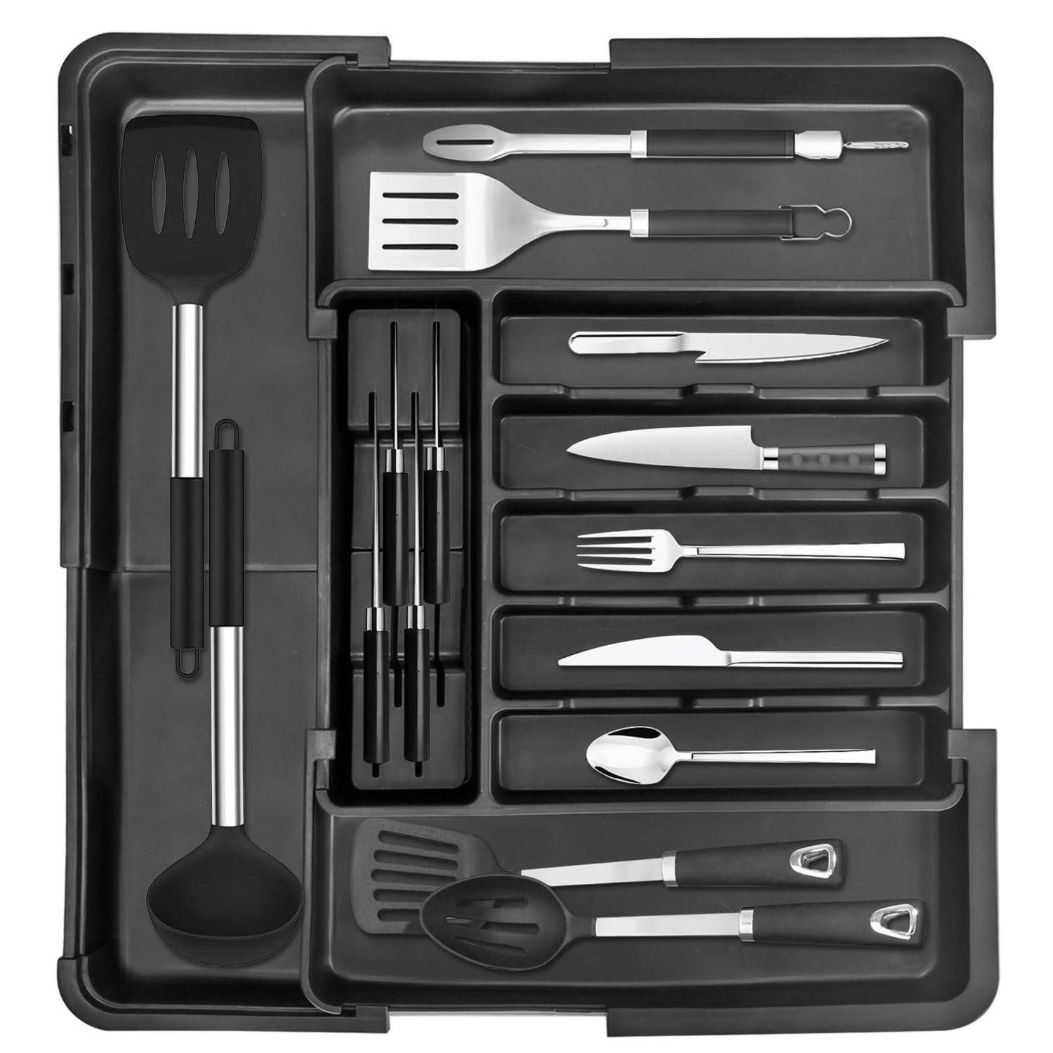 LuxusKollektion Besteckeinsatz Besteckkasten Schubladen Organizer verstellbar (1 St)