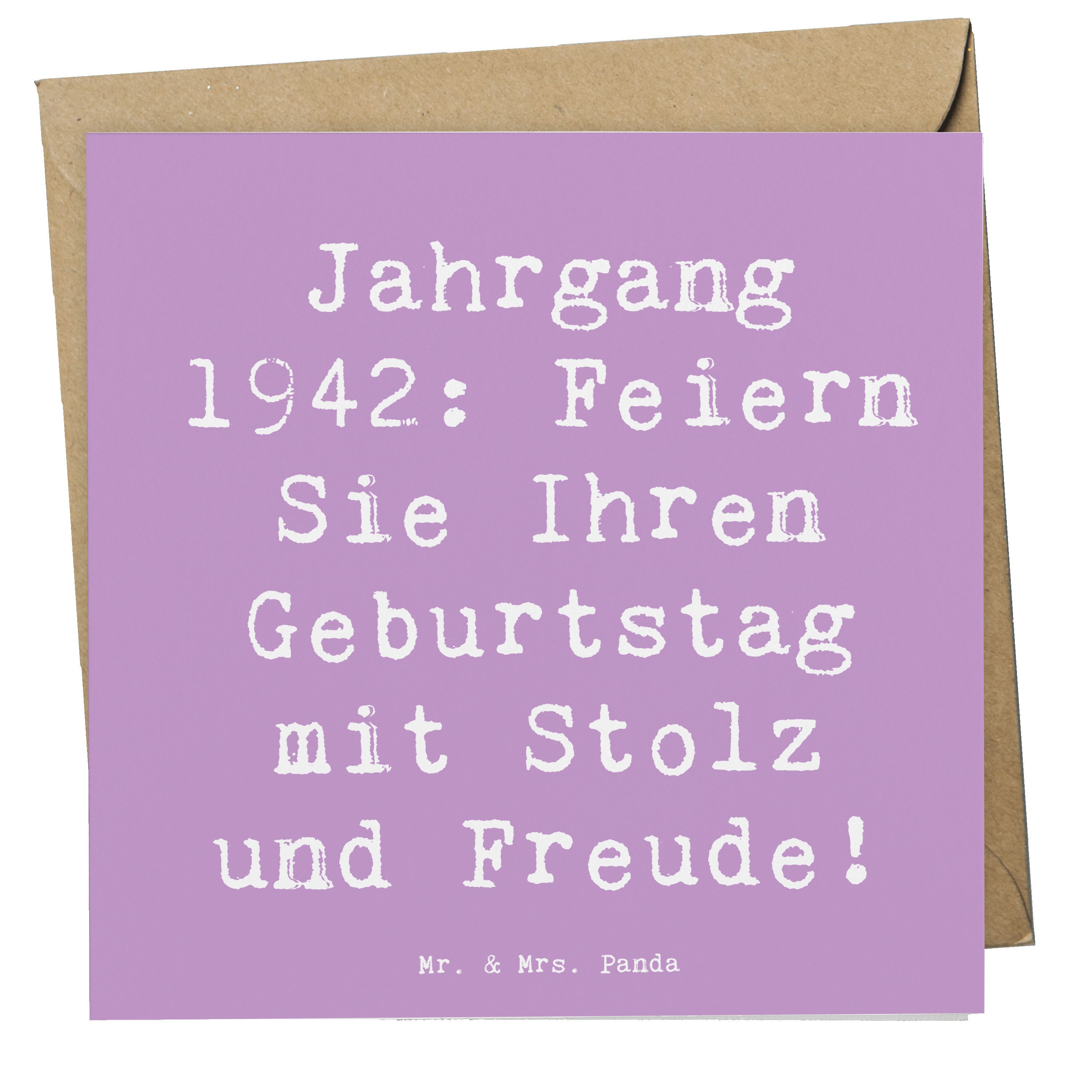 Mr. & Mrs. Panda Grußkarte Spruch 1942 Geburtstag Lavendeltraum