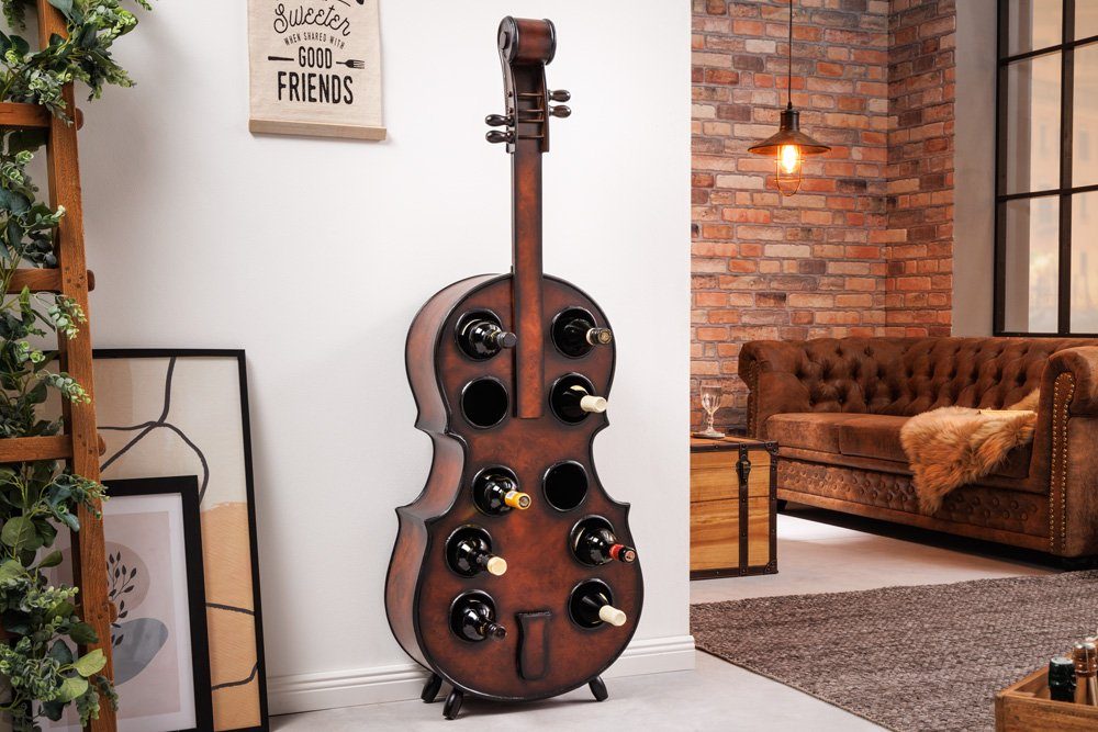 riess-ambiente Weinregal CELLO 133cm braun, Einzelartikel 1-tlg., Wohnzimmer · Massivholz · 10 Flaschen · Landhausstil · Küche · Design
